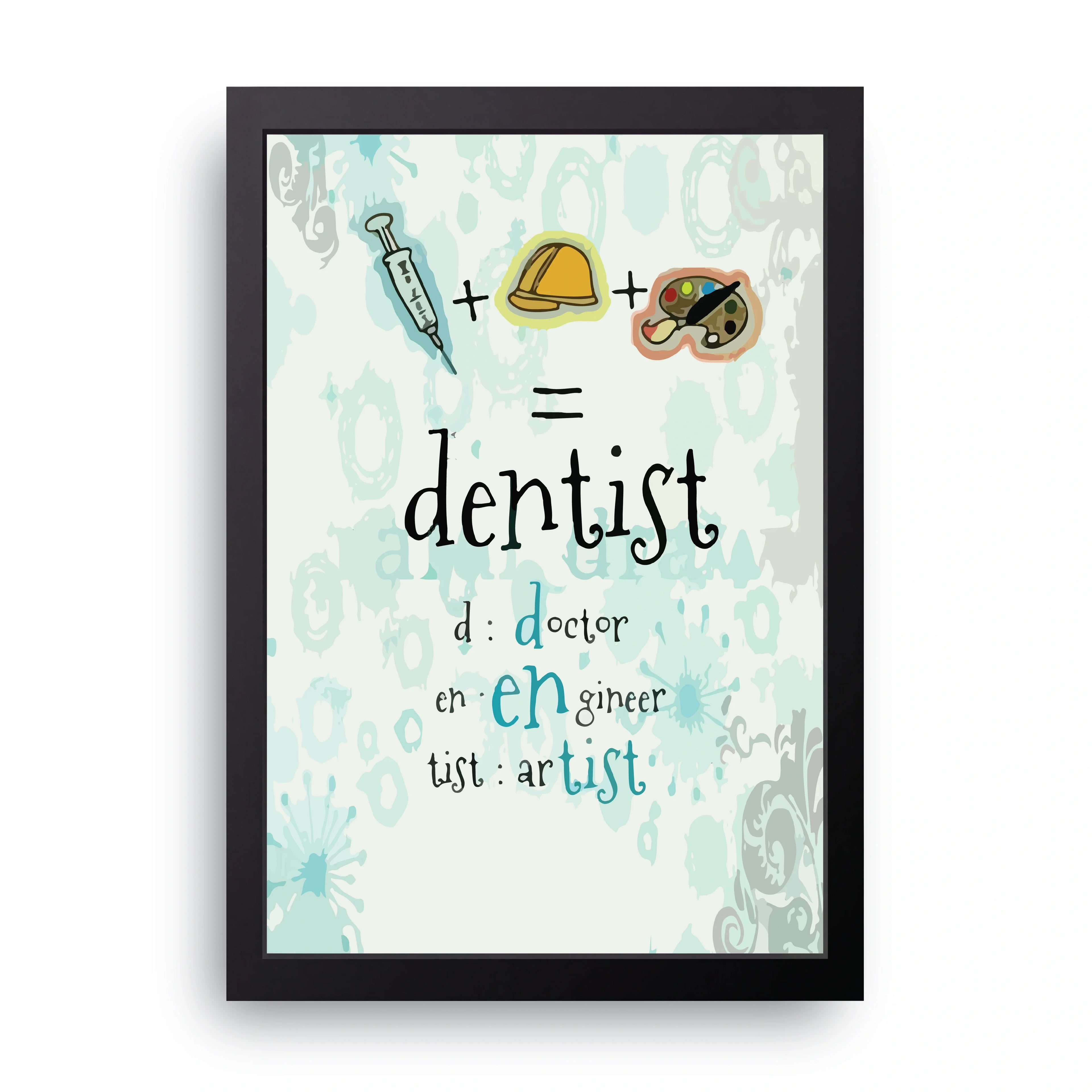 Dentist Equation framed wall art print — HIBR