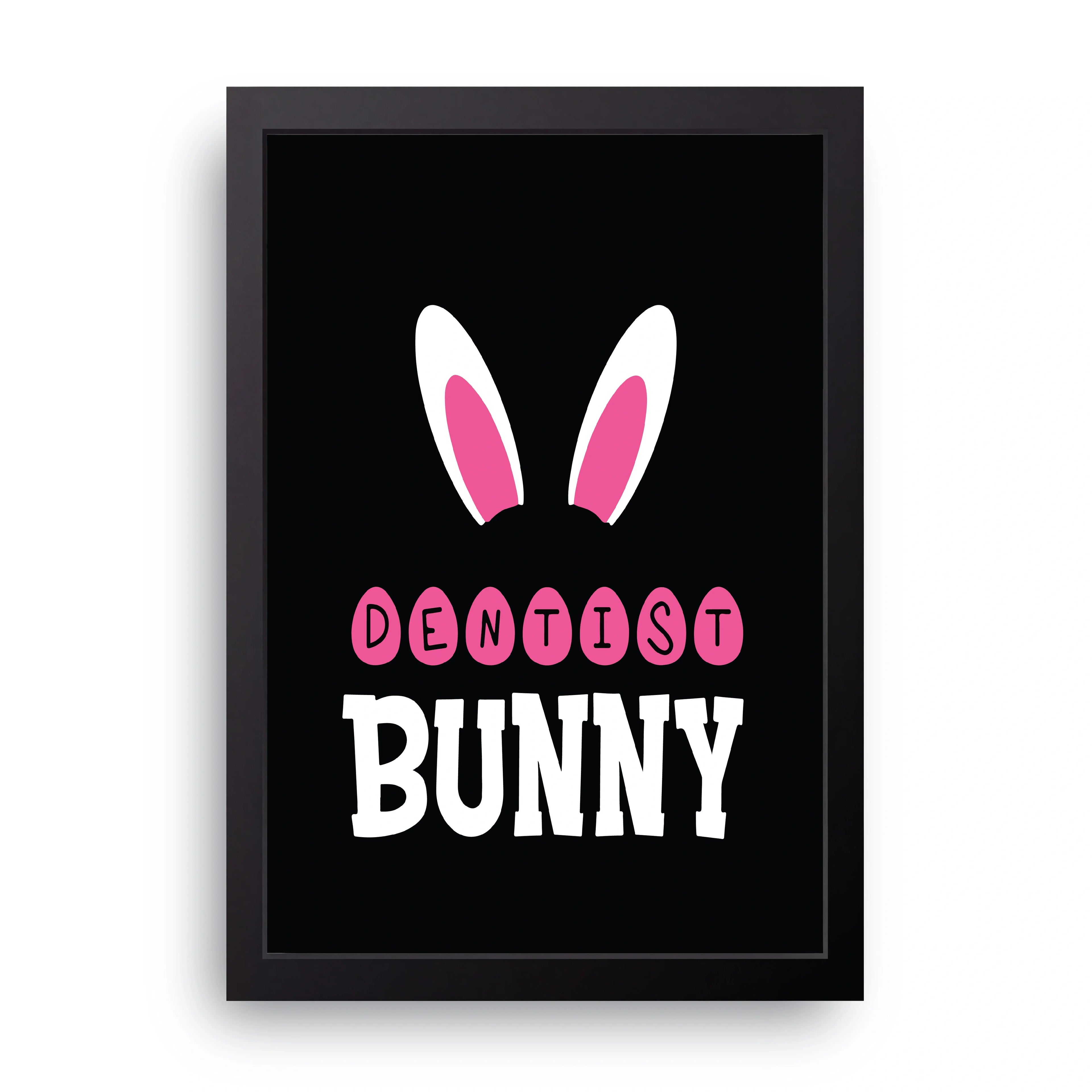 Dentist Bunny framed wall art print — HIBR
