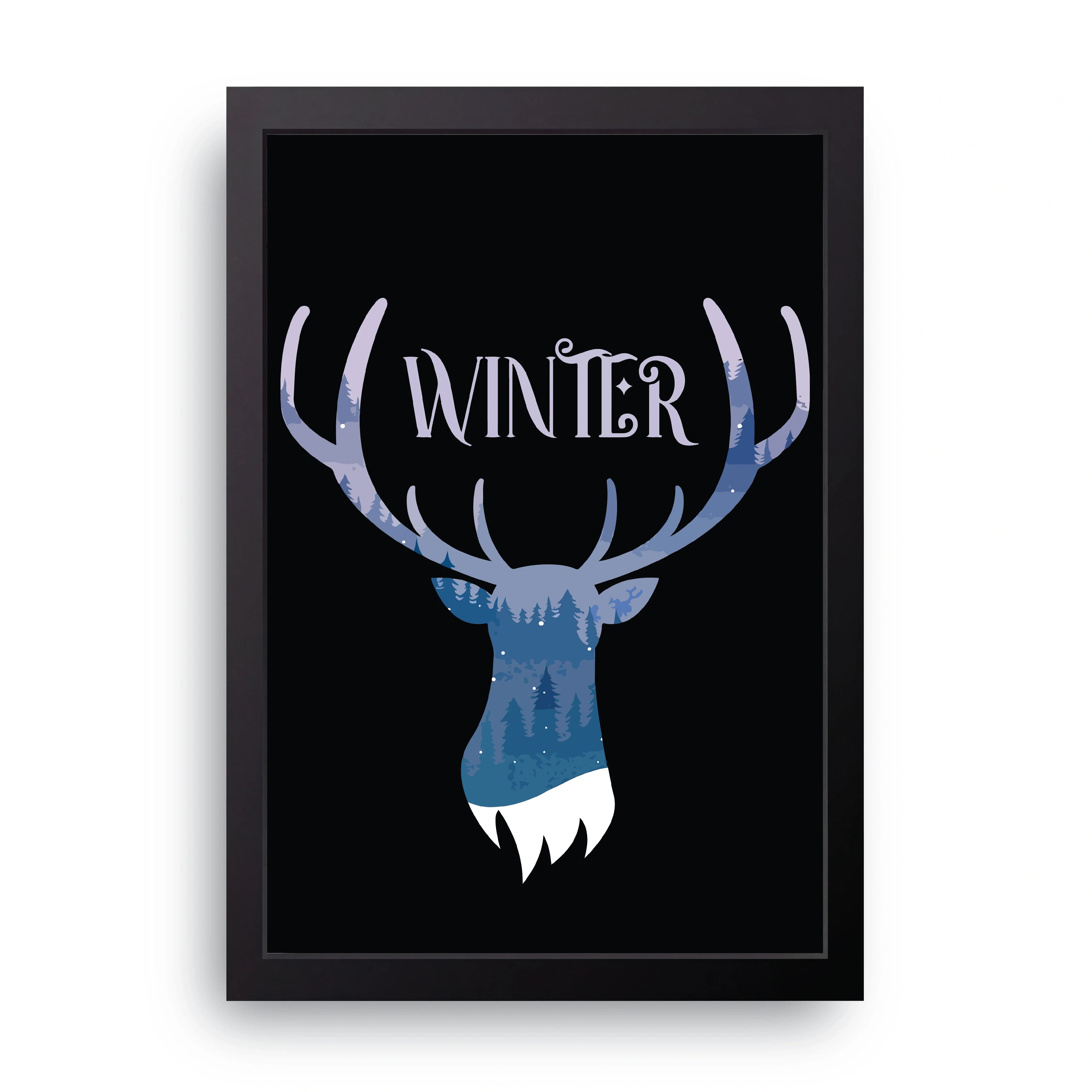 Winter Deer framed wall art print — HIBR