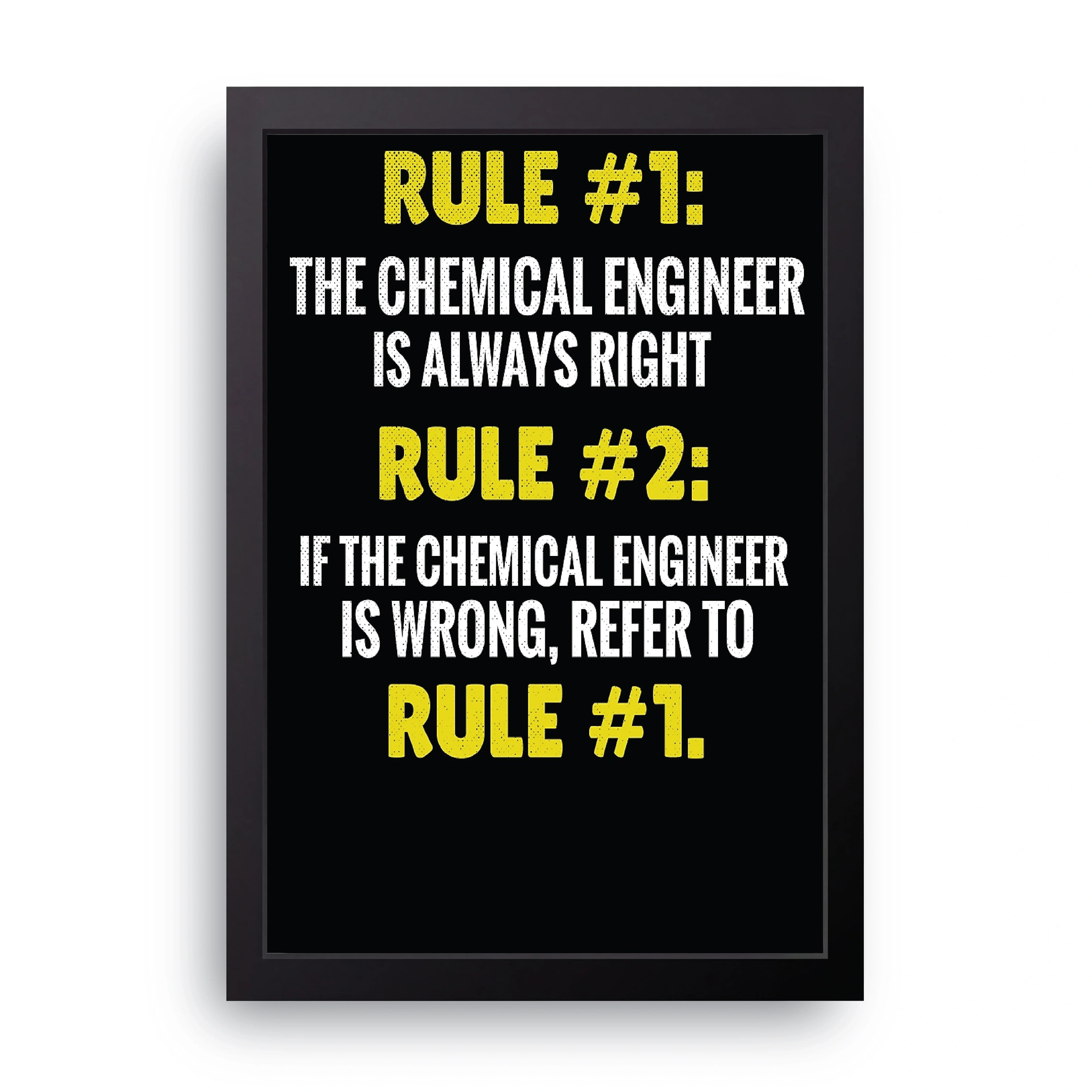 Chemical Engineer Rules framed wall art print — HIBR