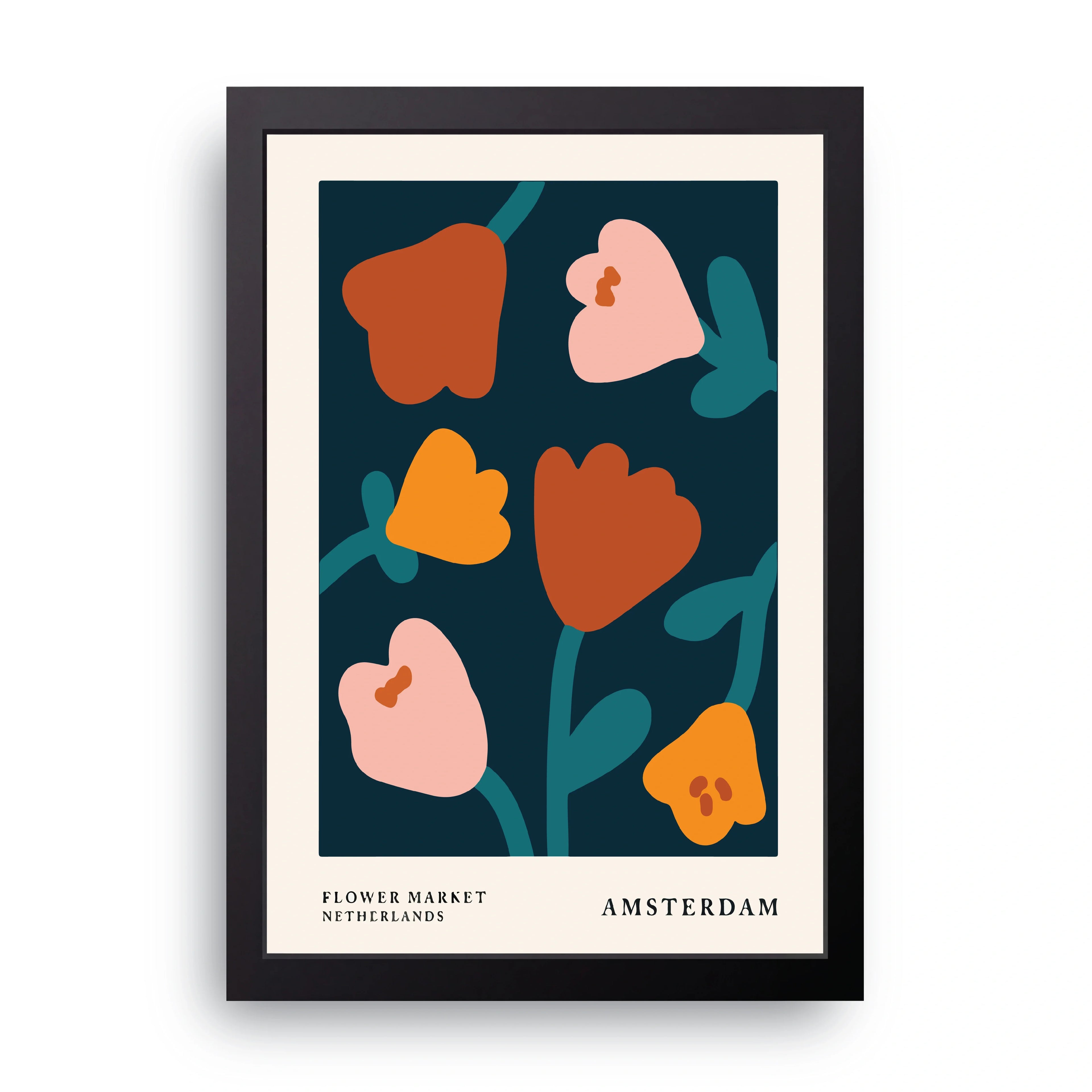 Flower Market Amsterdam framed wall art print — HIBR