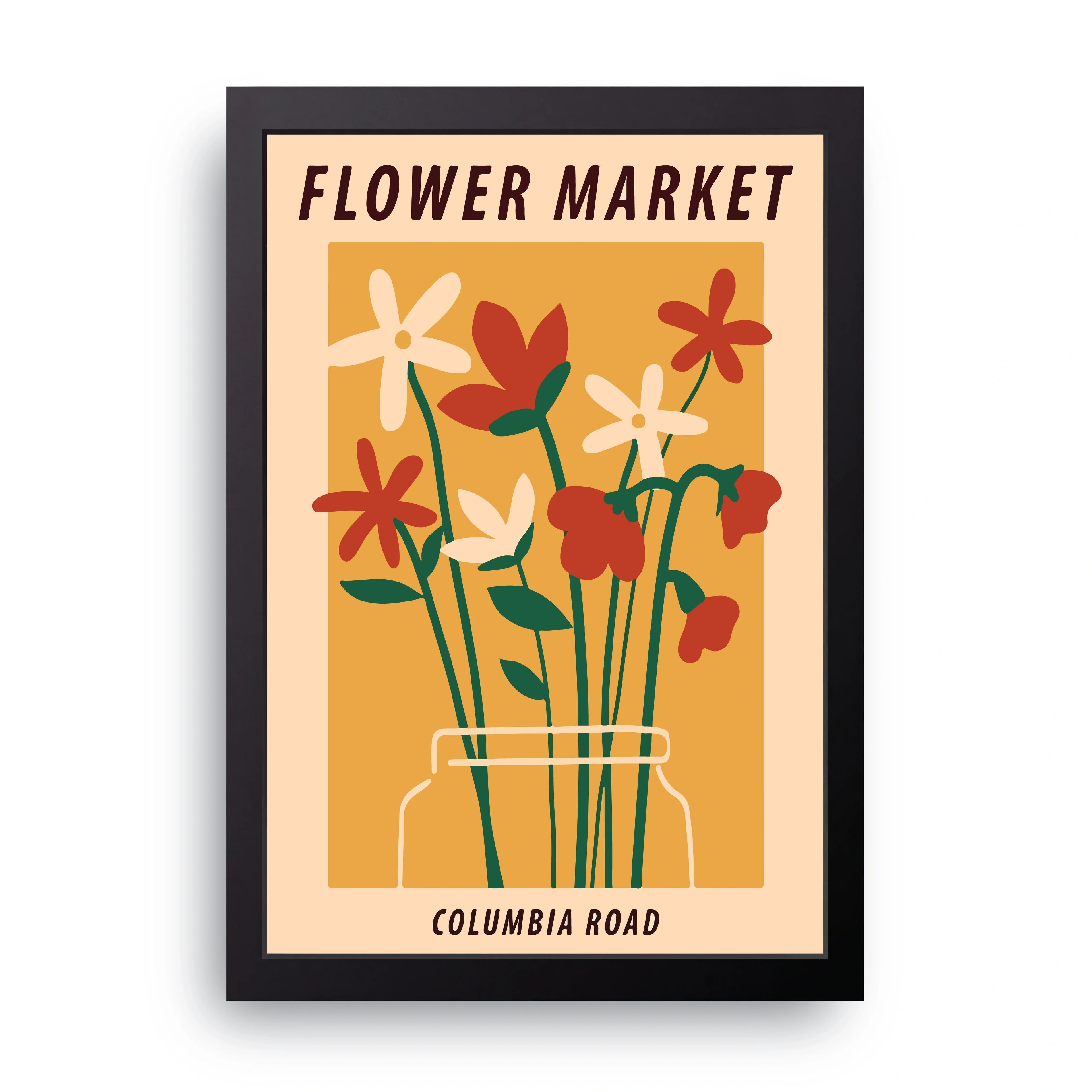 Flower Market Columbia Road framed wall art print — HIBR