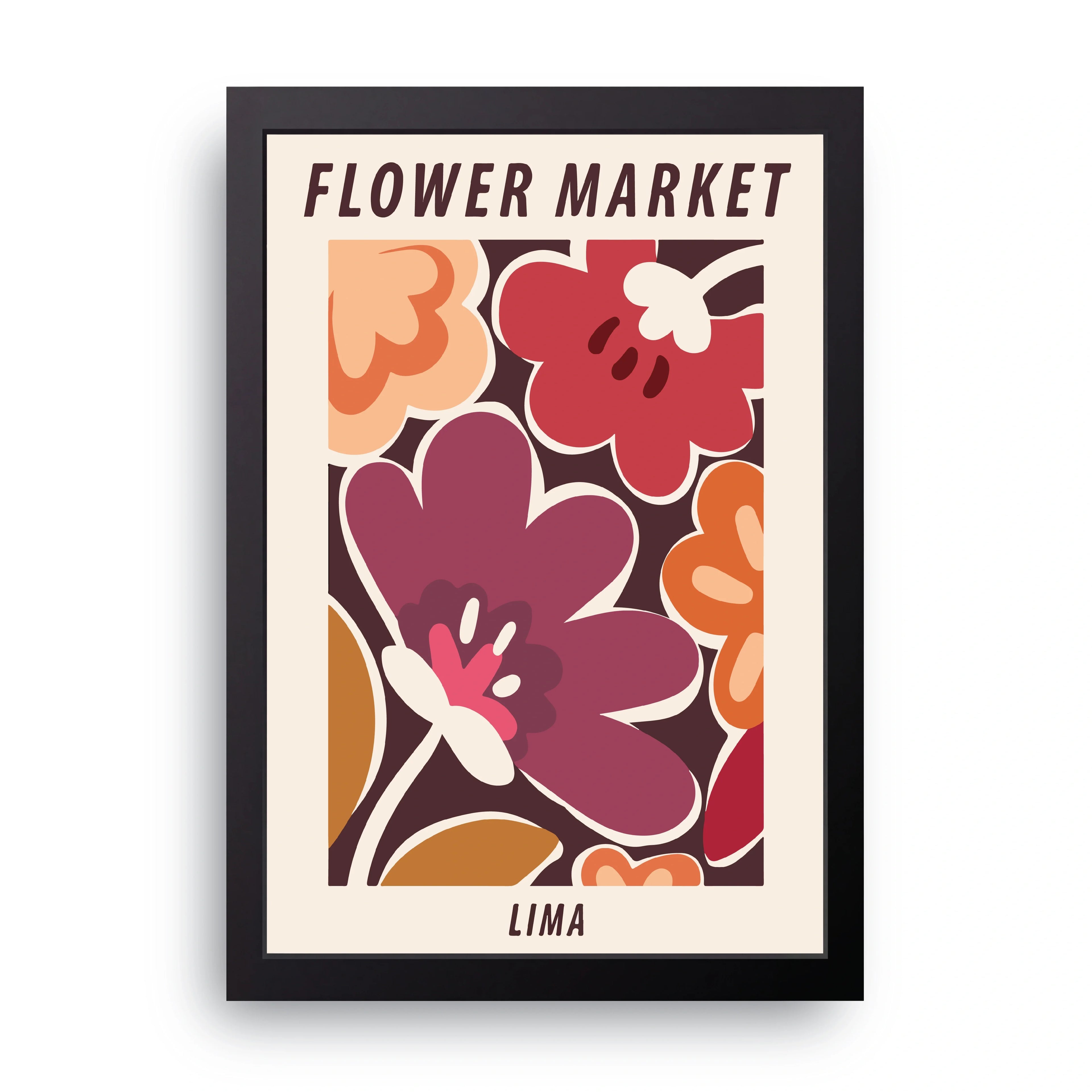 Flower Market Lima framed wall art print — HIBR