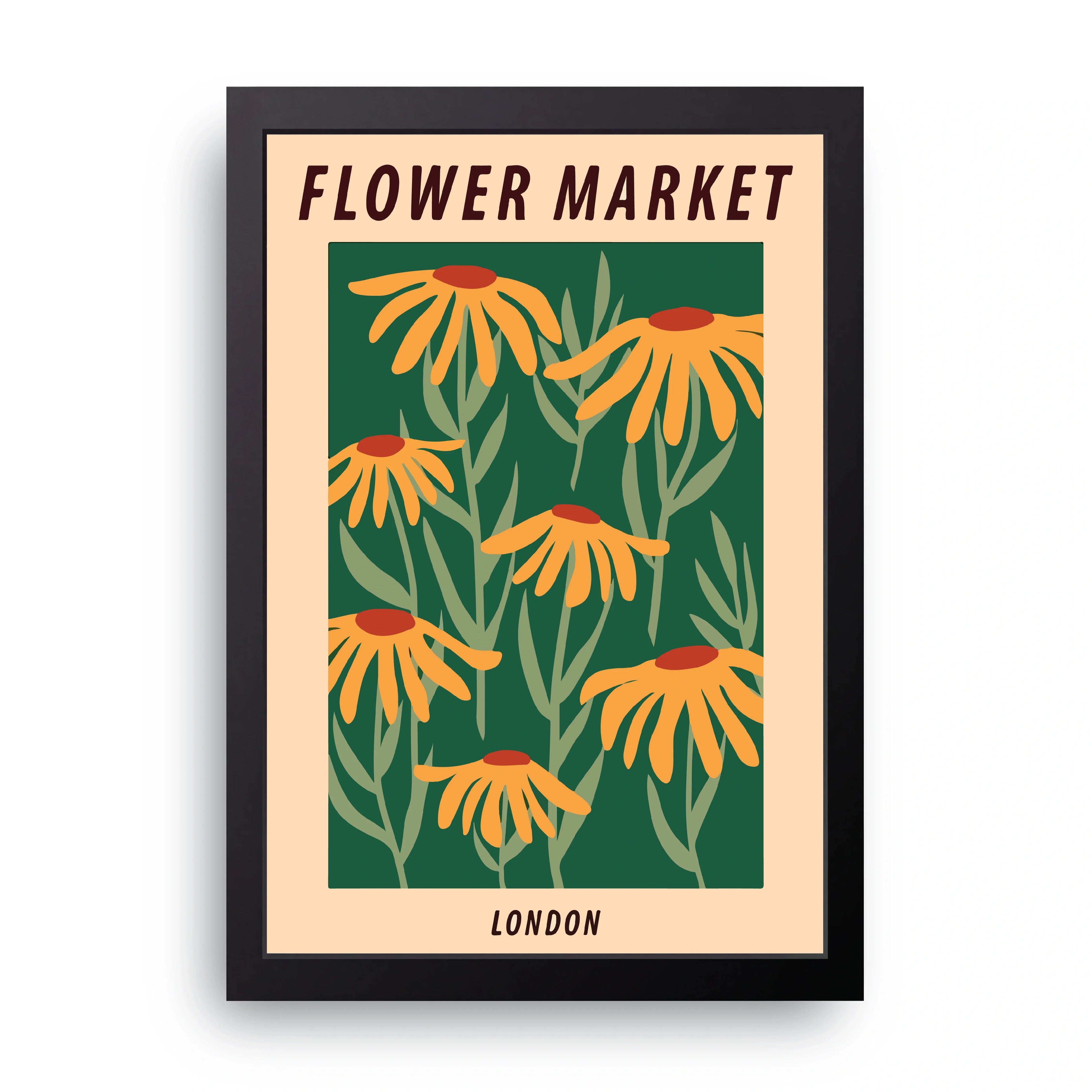 Flower Market London framed wall art print — HIBR