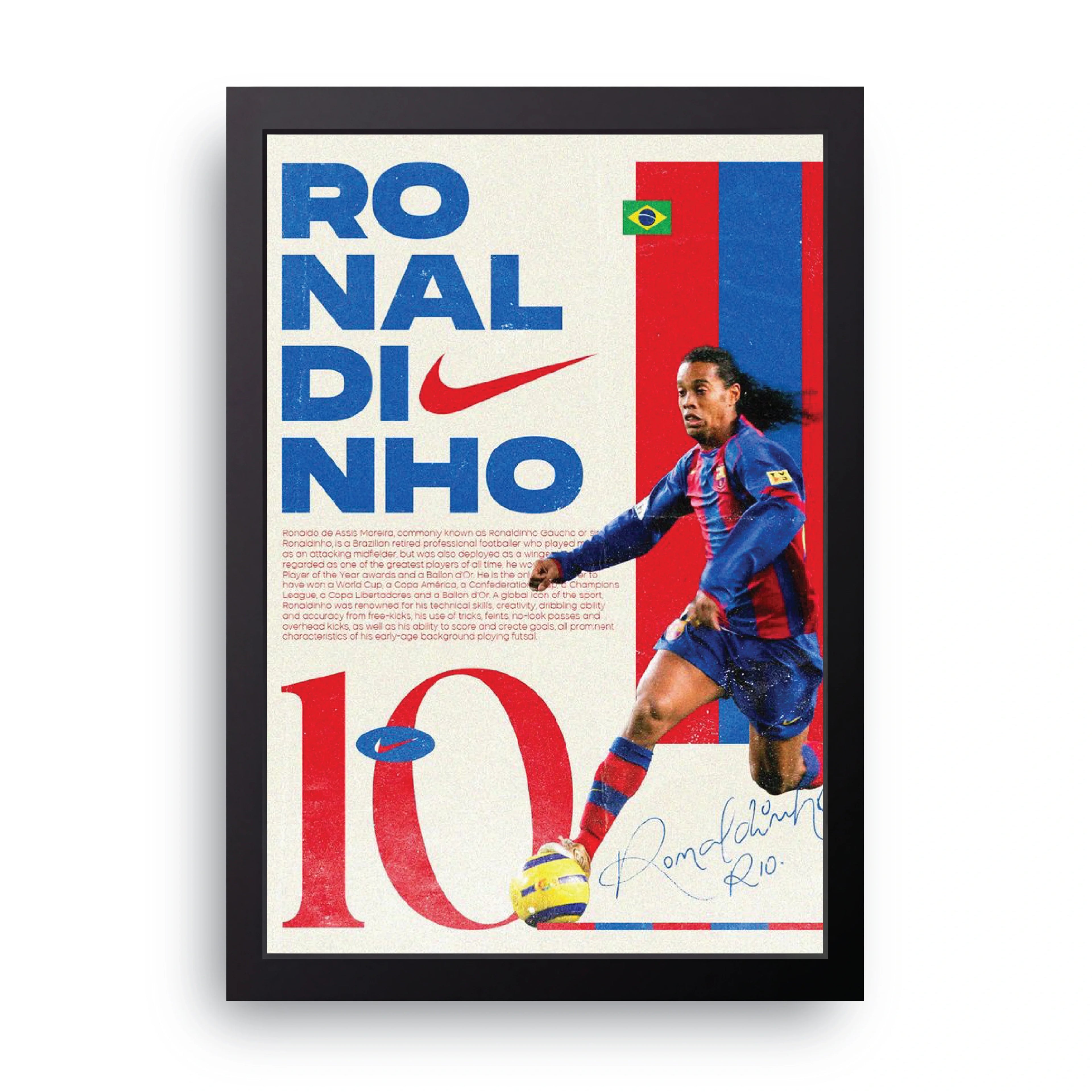 Ronaldinho framed wall art print — HIBR