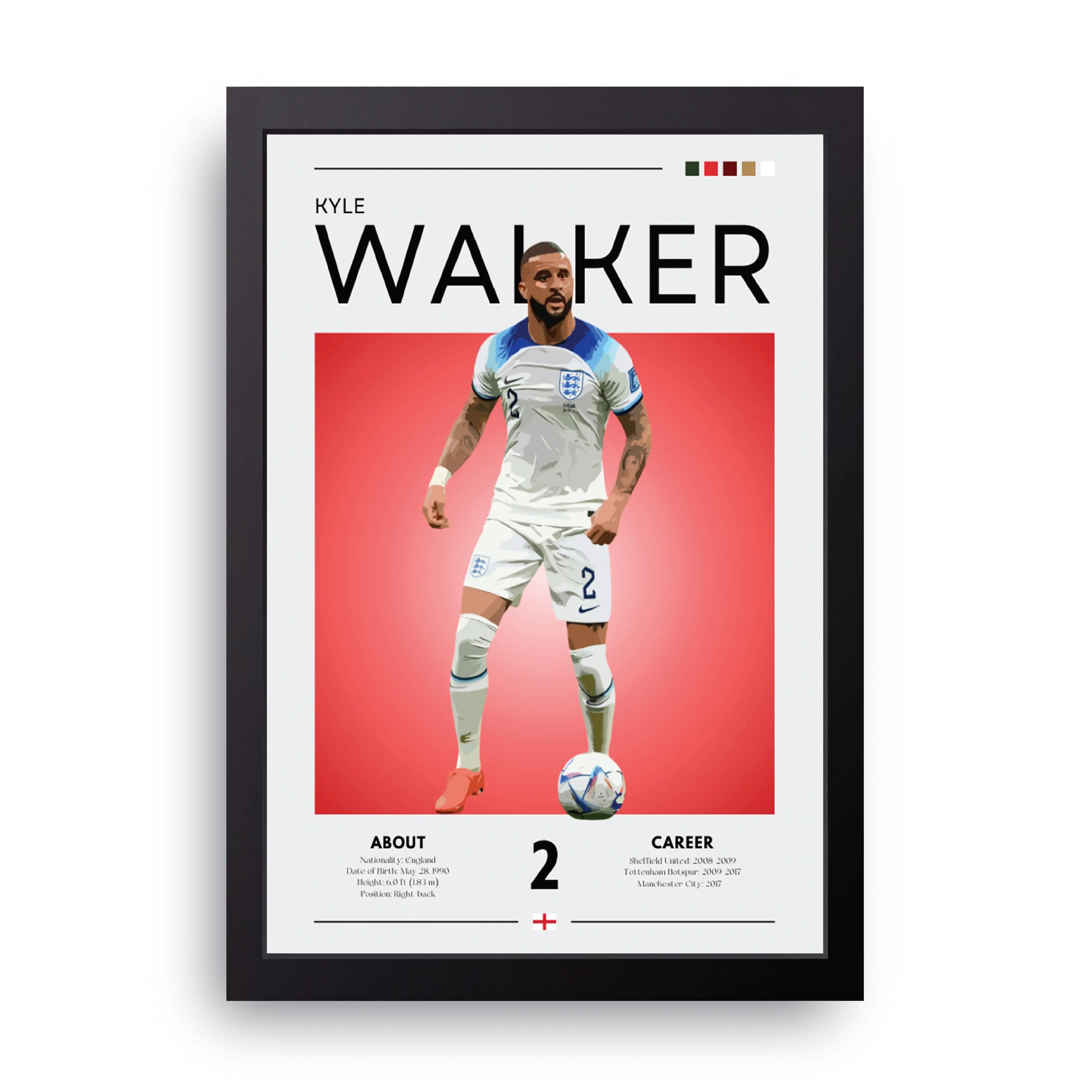 Kyle Walker framed wall art print — HIBR