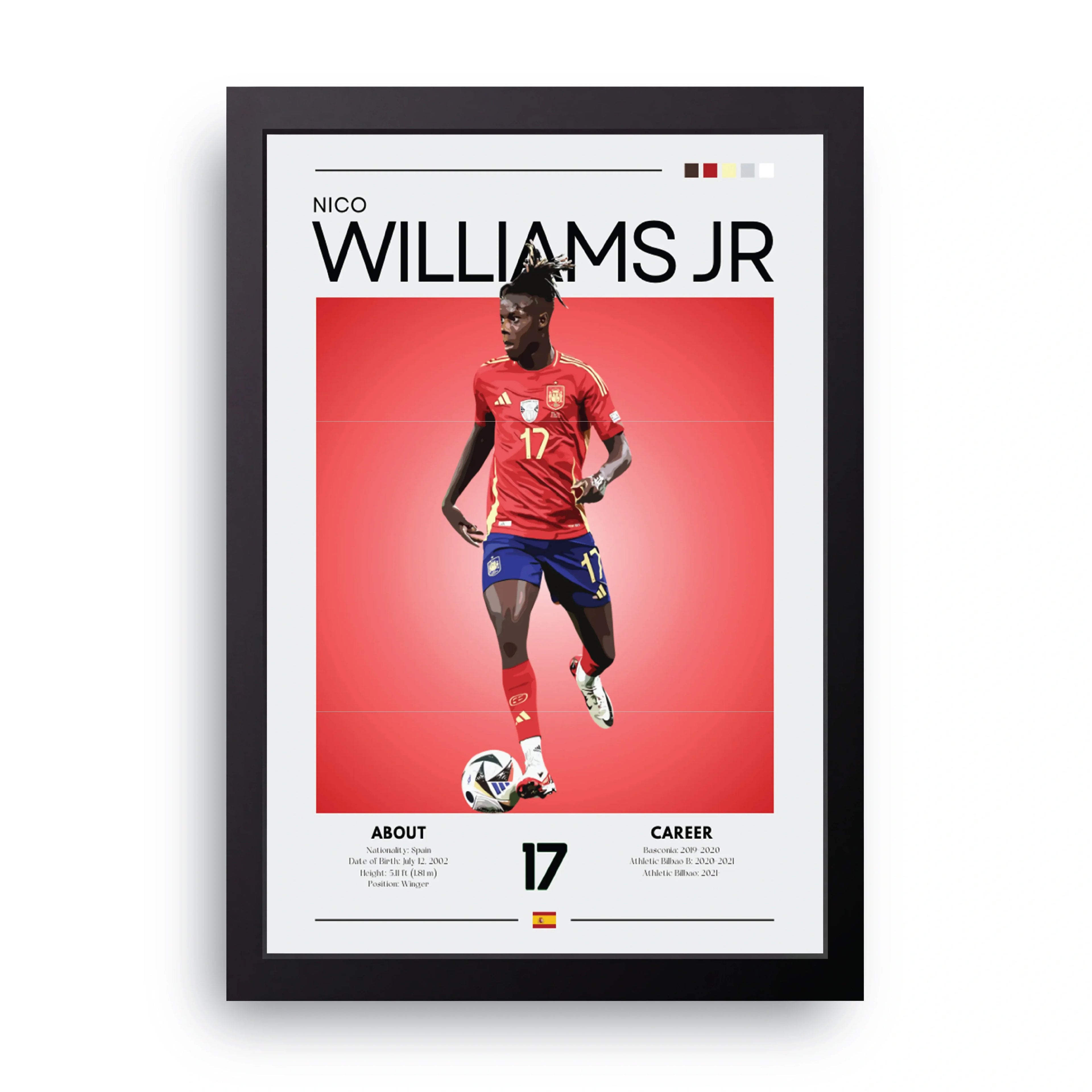 Nico Williams framed wall art print — HIBR
