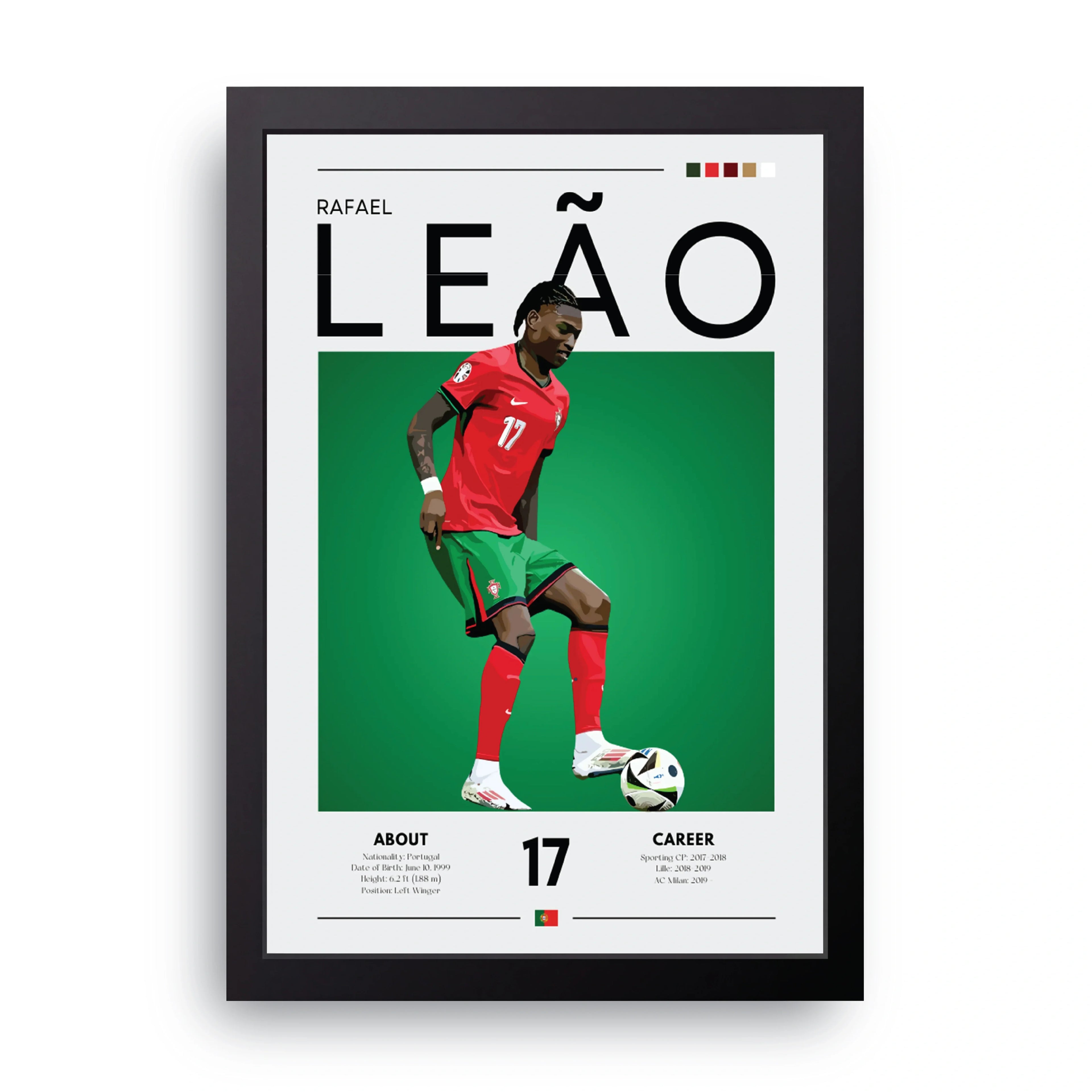 Rafael Leao framed wall art print — HIBR