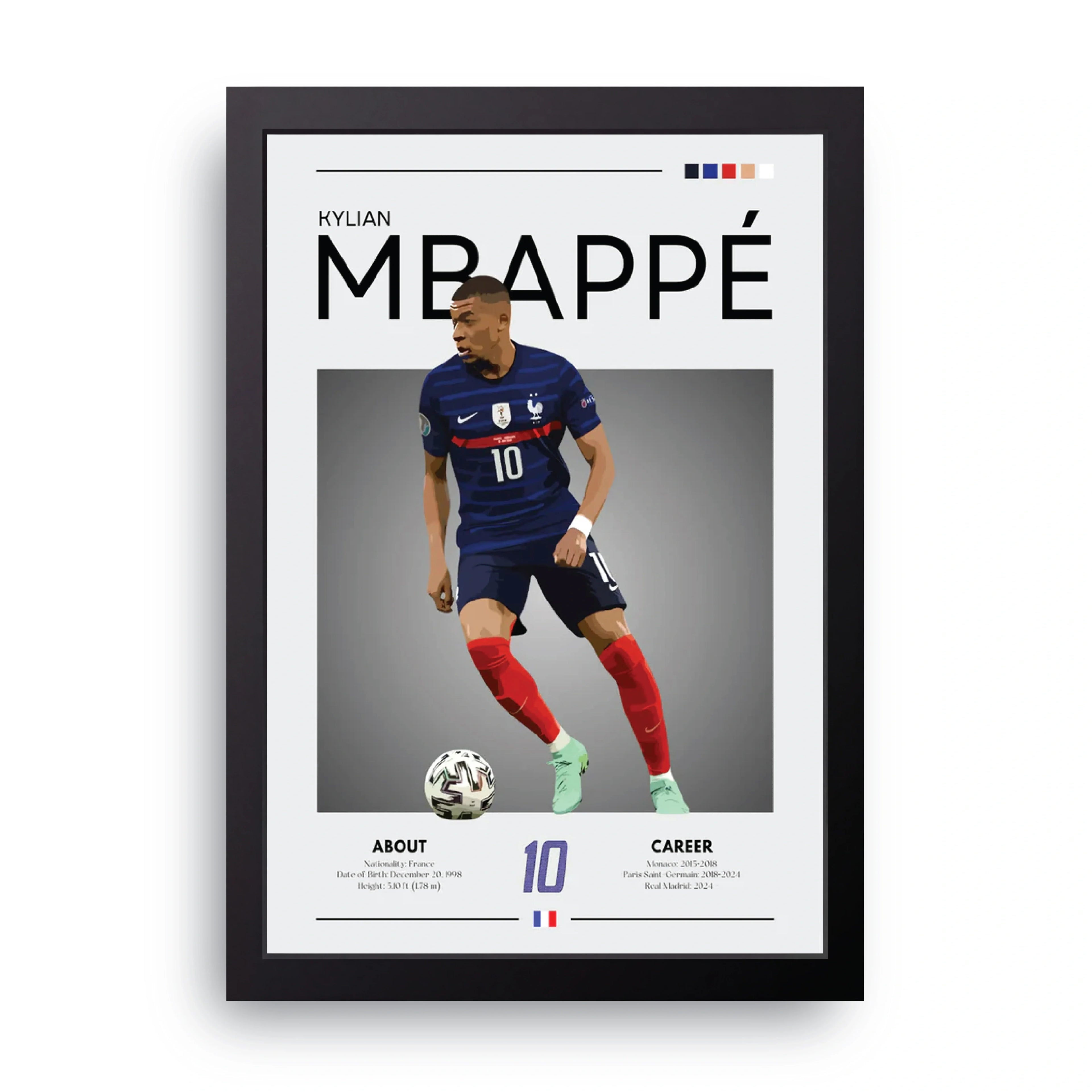 Kylian Mbappe framed wall art print — HIBR