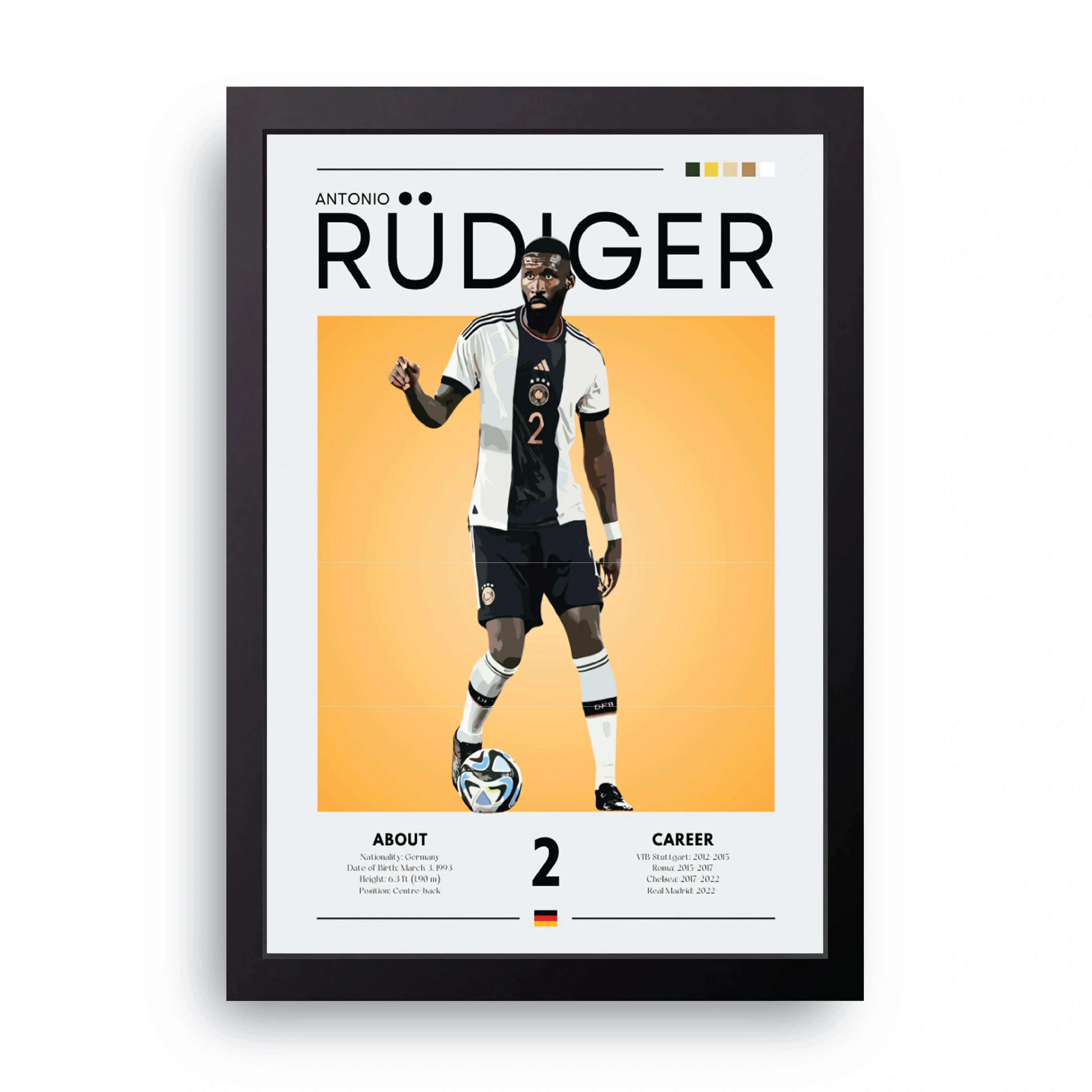 Antonio Rudiger framed wall art print — HIBR