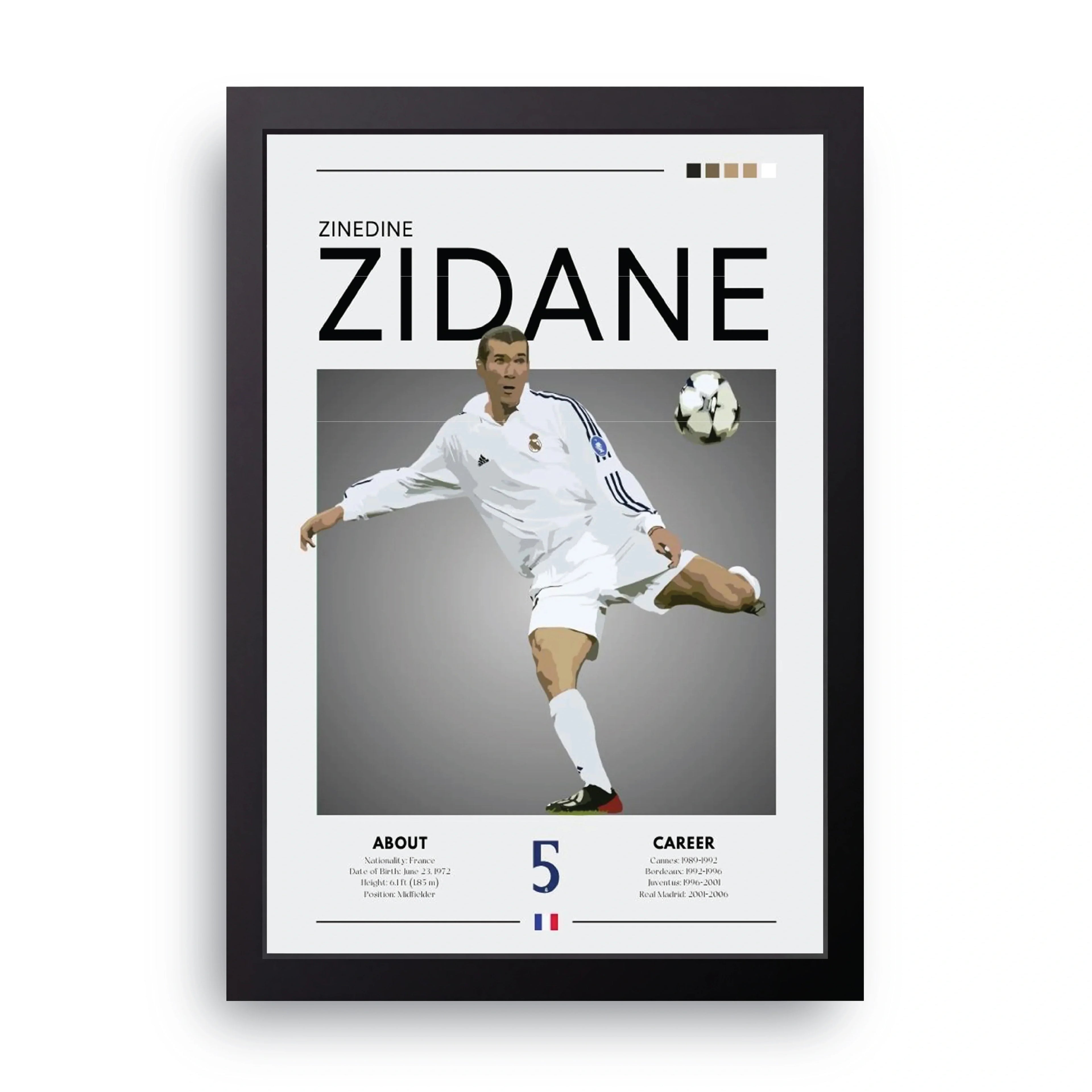 Zinedine Zidane framed wall art print — HIBR