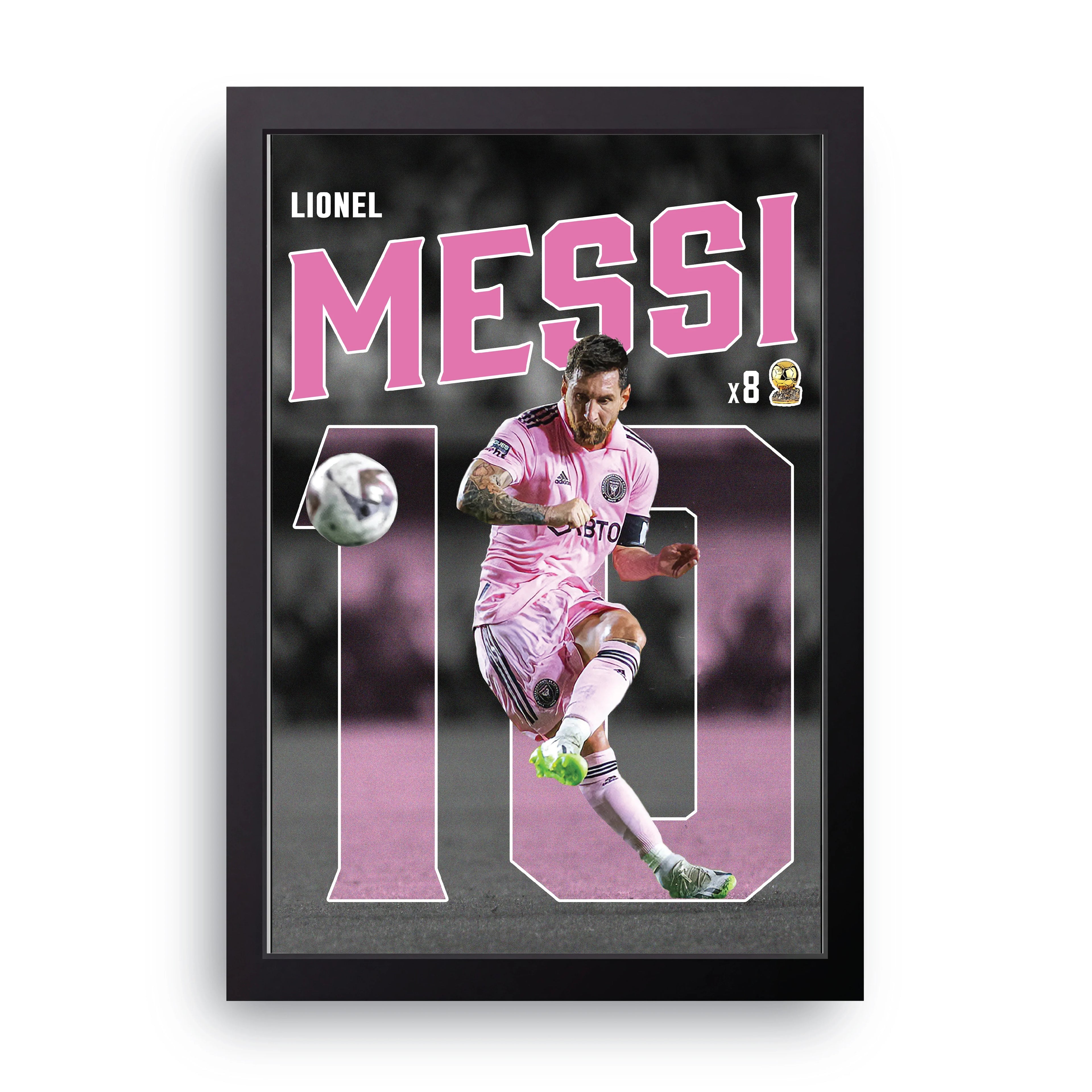 Messi Miami Strike framed wall art print — HIBR