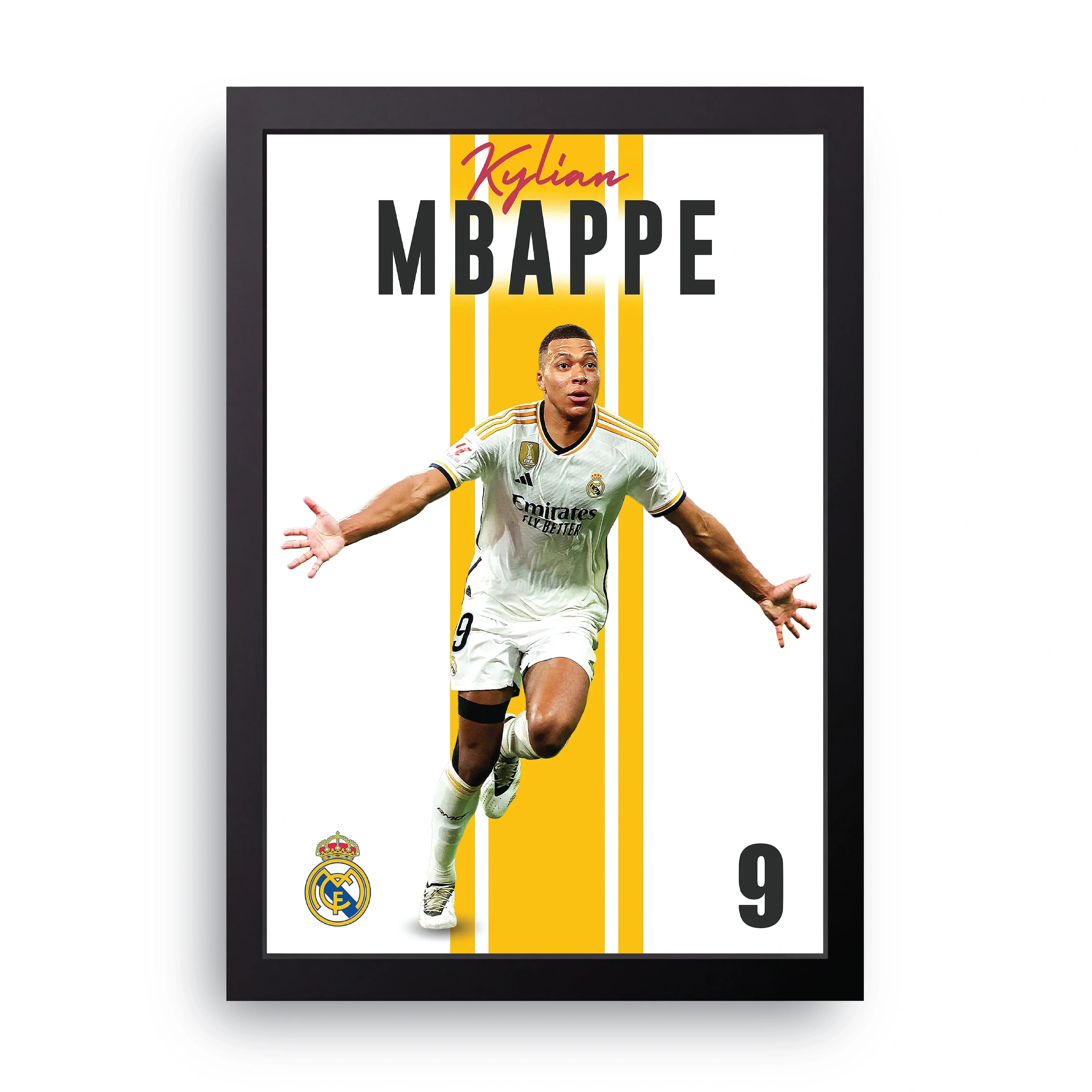 Mbappe Real Madrid framed wall art print — HIBR