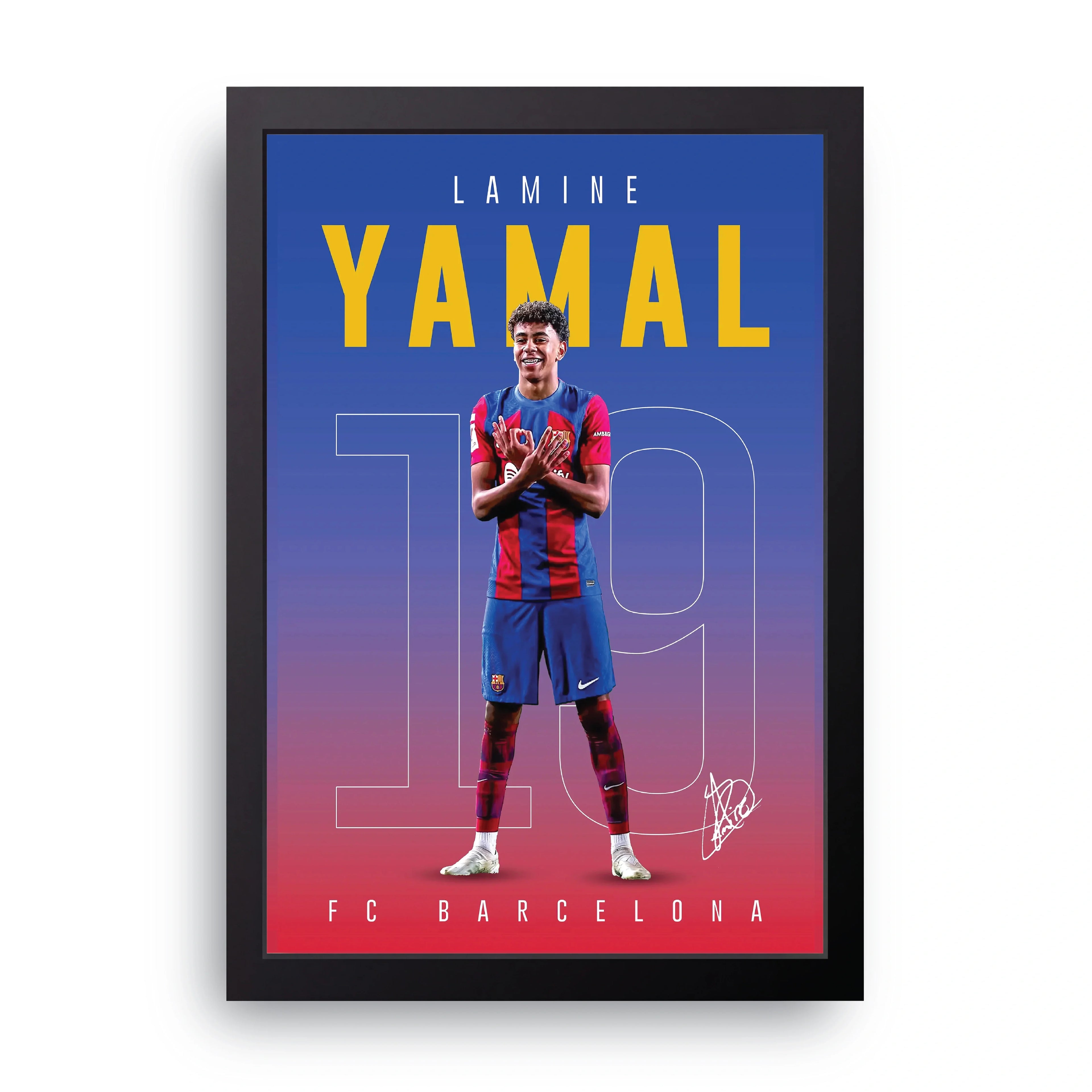 Lamine Yamal framed wall art print — HIBR