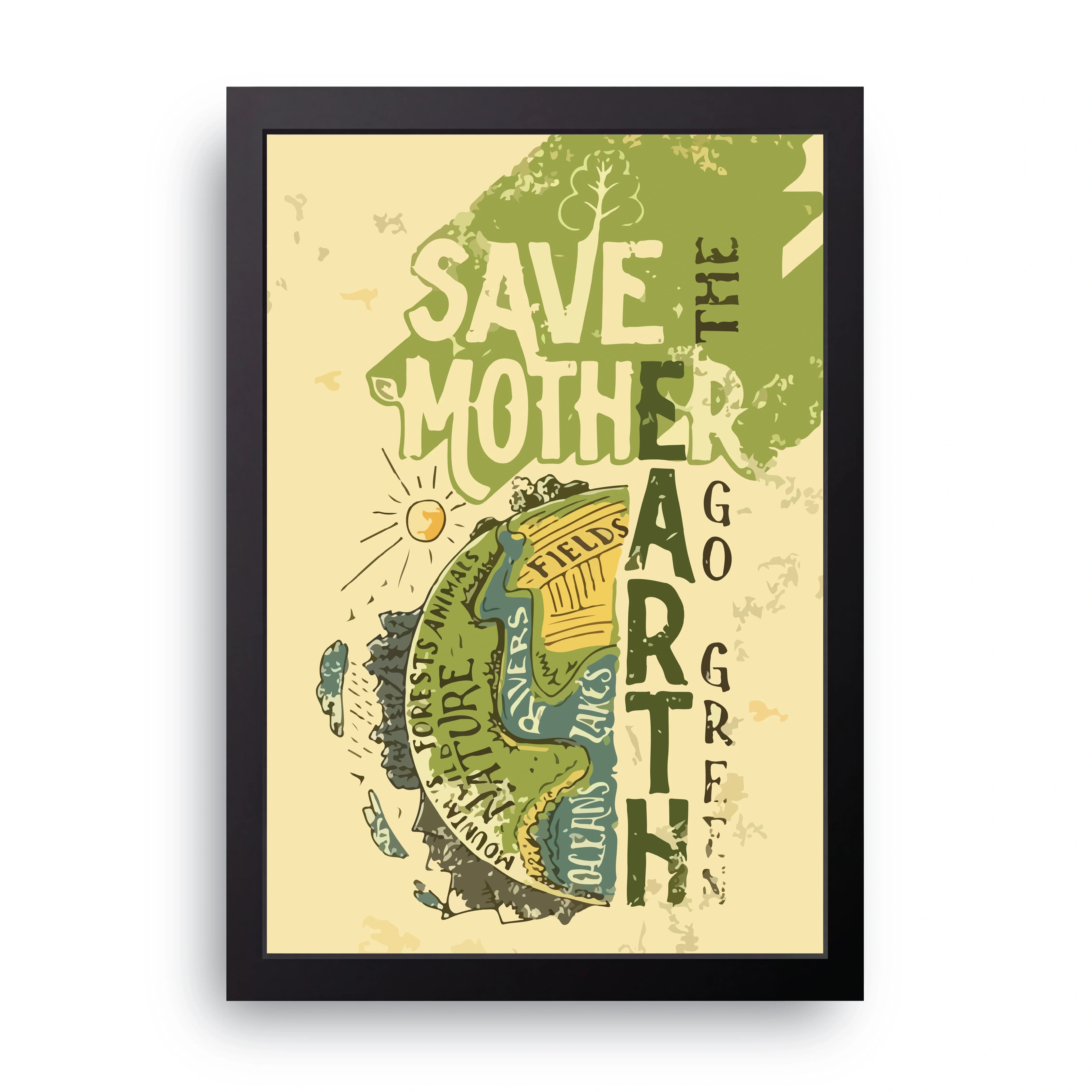 Save Mother Earth framed wall art print — HIBR