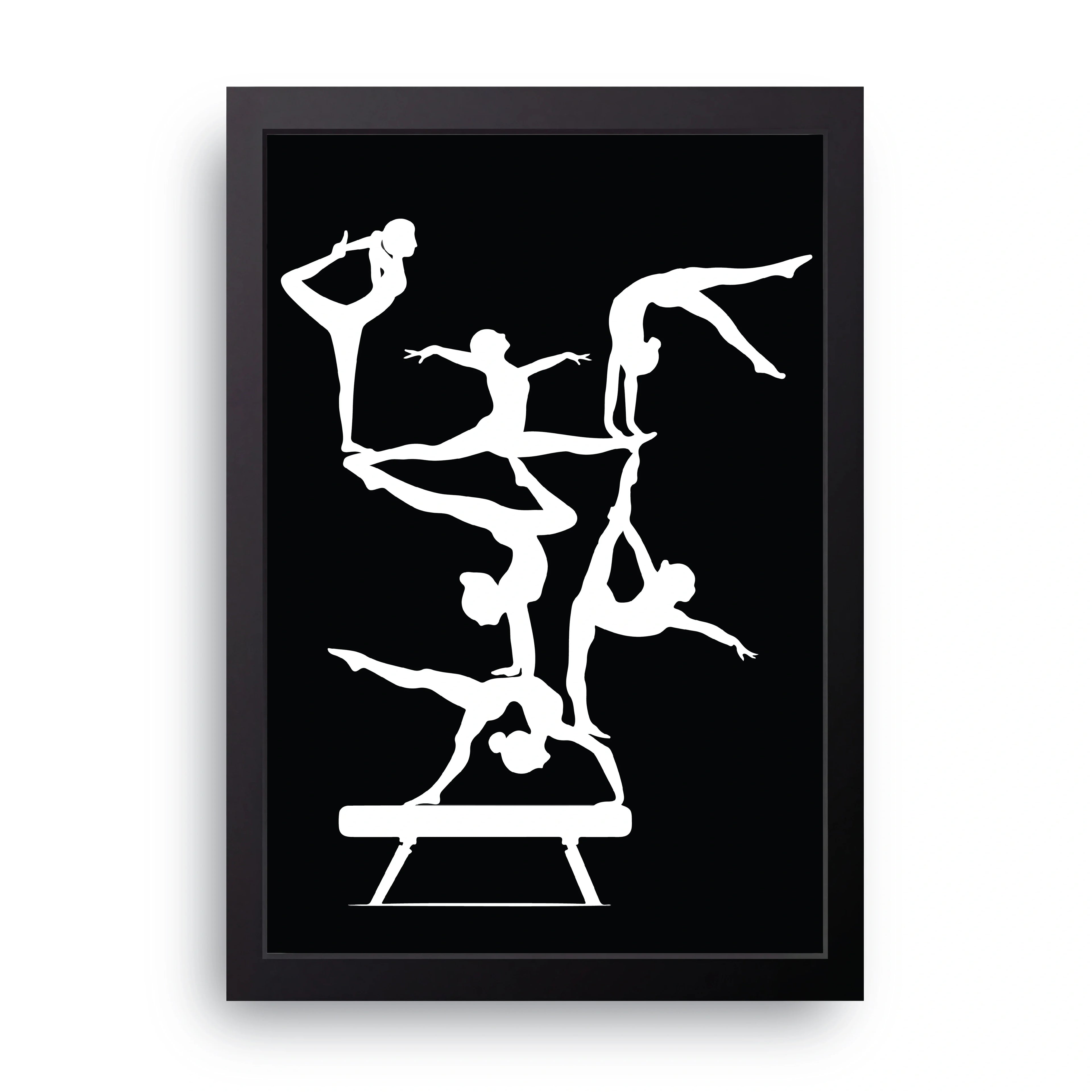 Gymnast Silhouettes framed wall art print — HIBR