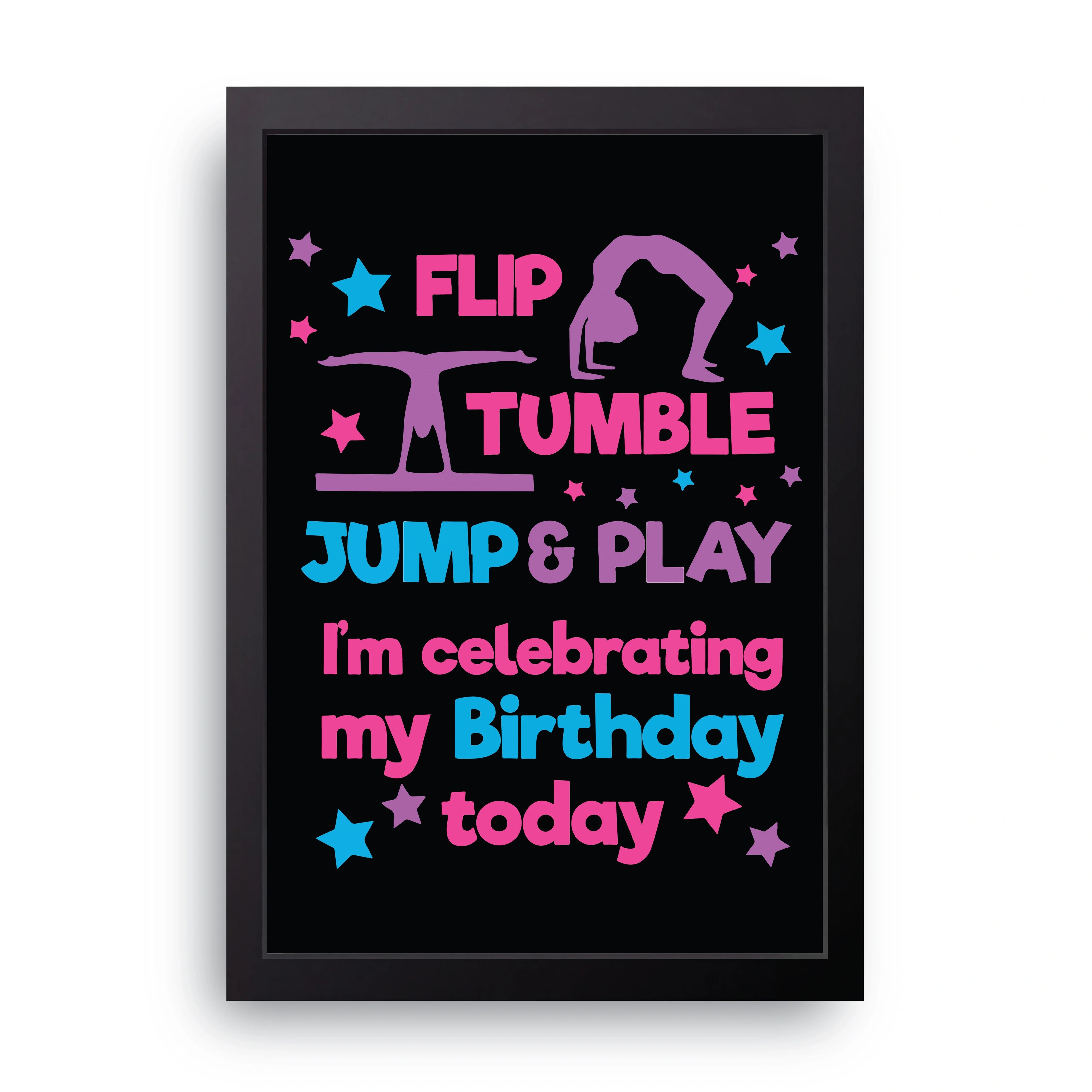 Gymnastics Birthday framed wall art print — HIBR