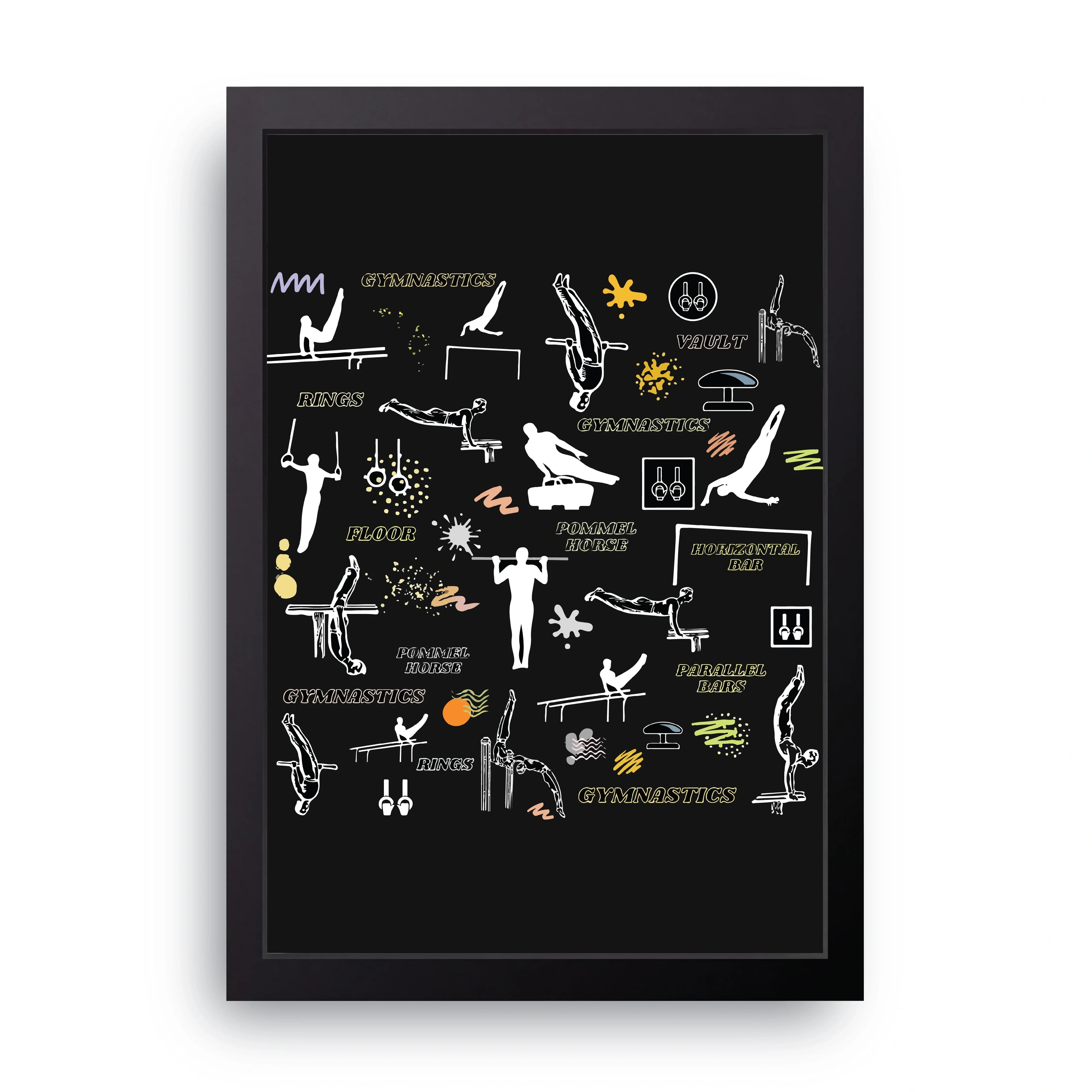 Gymnastics Icons framed wall art print — HIBR
