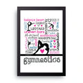 Gymnastics Word Cloud framed wall art print — HIBR
