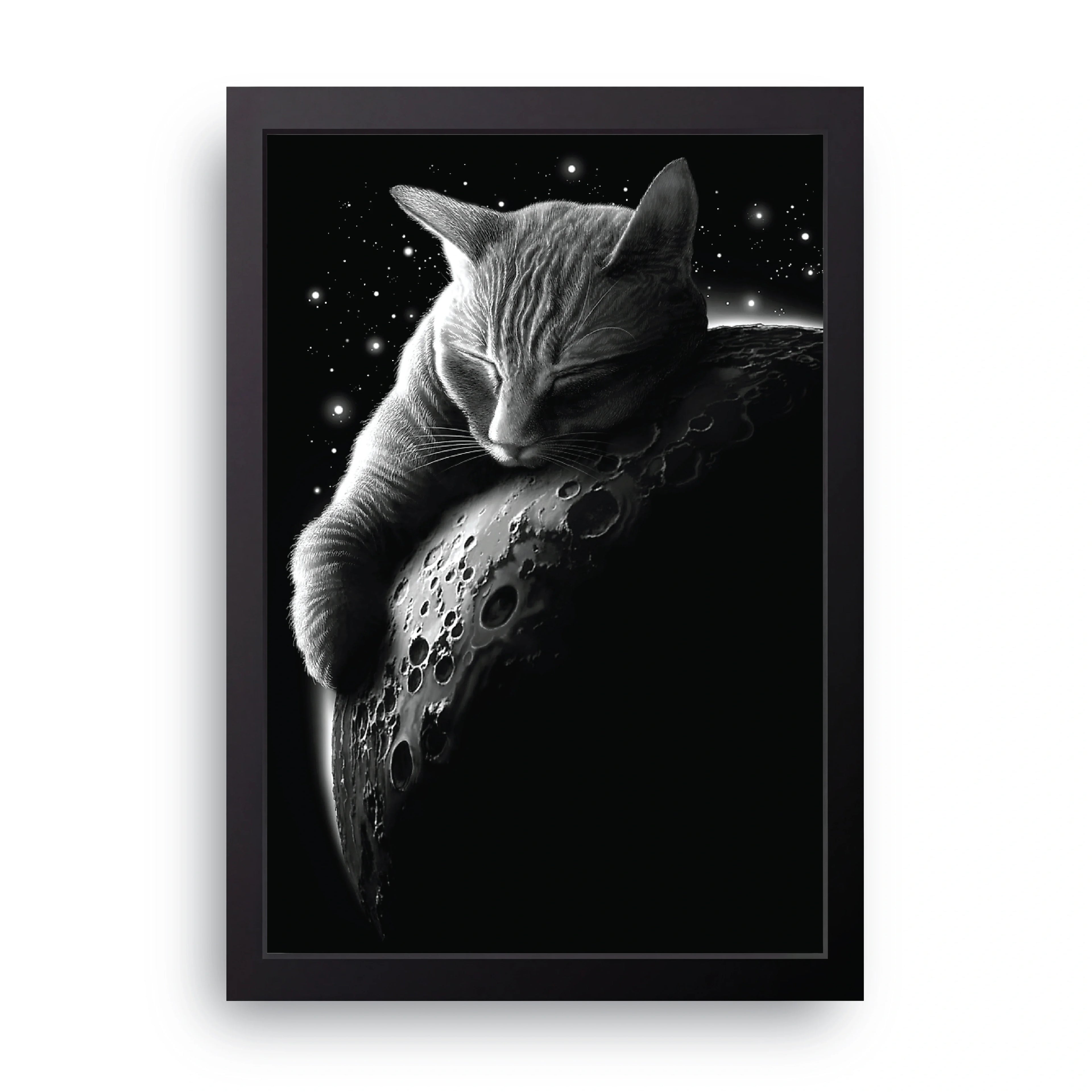 Moon Cat framed wall art print — HIBR