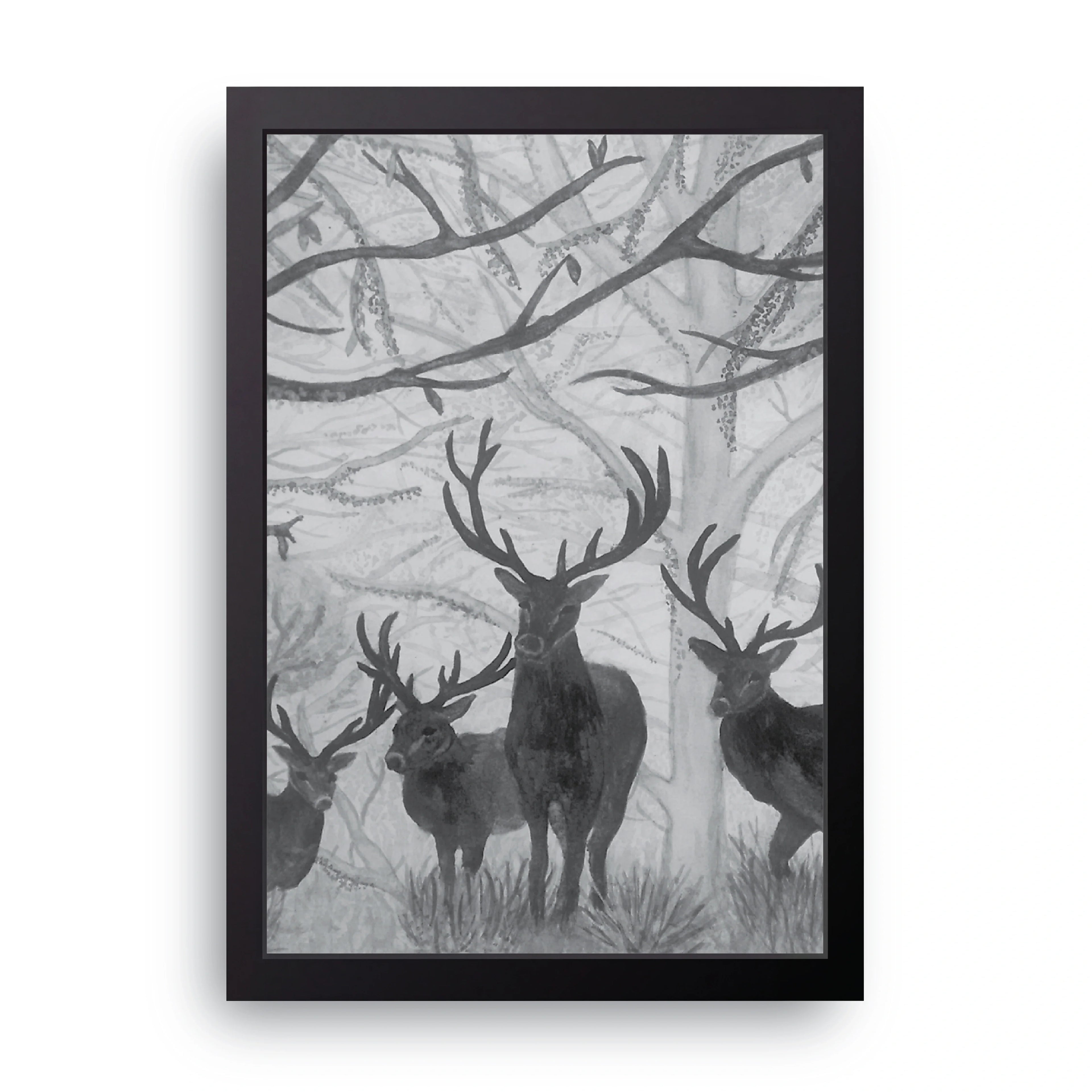 Misty Deer framed wall art print — HIBR