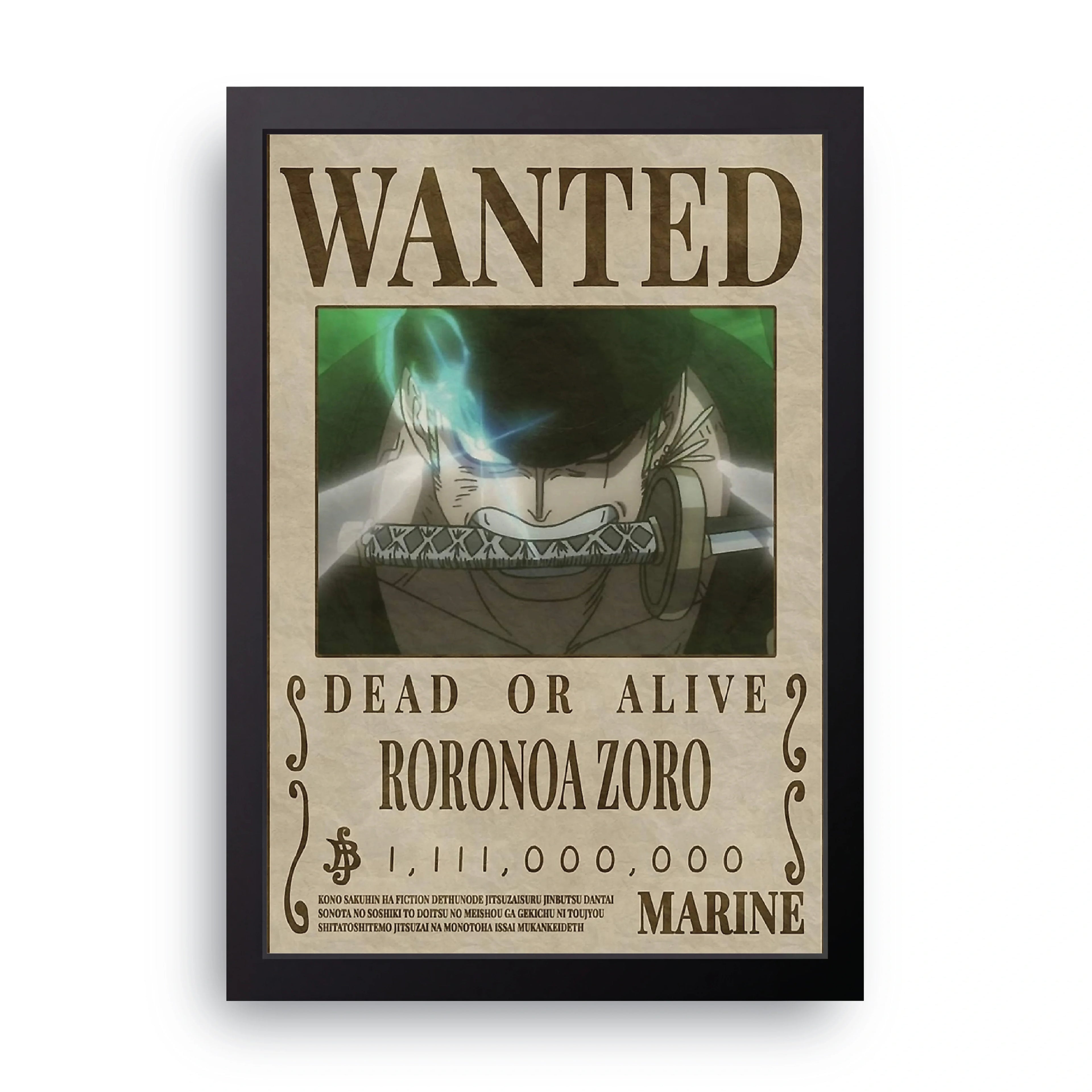 Roronoa Zoro framed wall art print — HIBR
