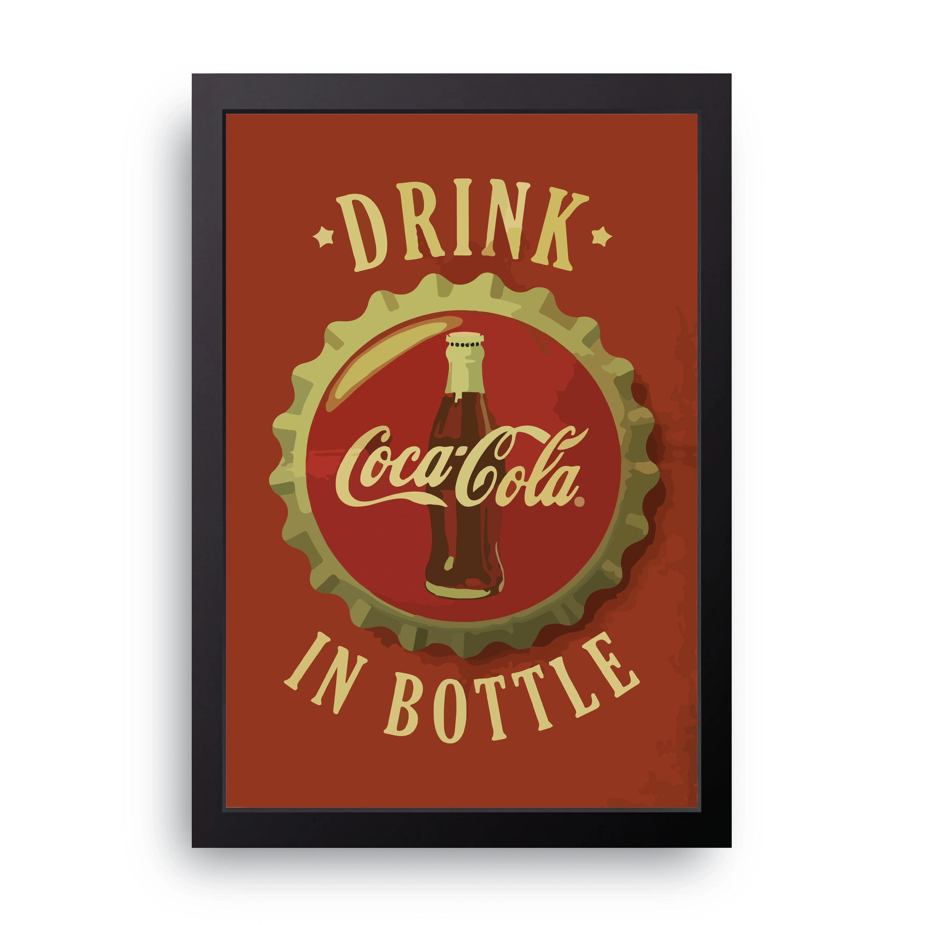 Coca-Cola Bottle Cap framed wall art print — HIBR