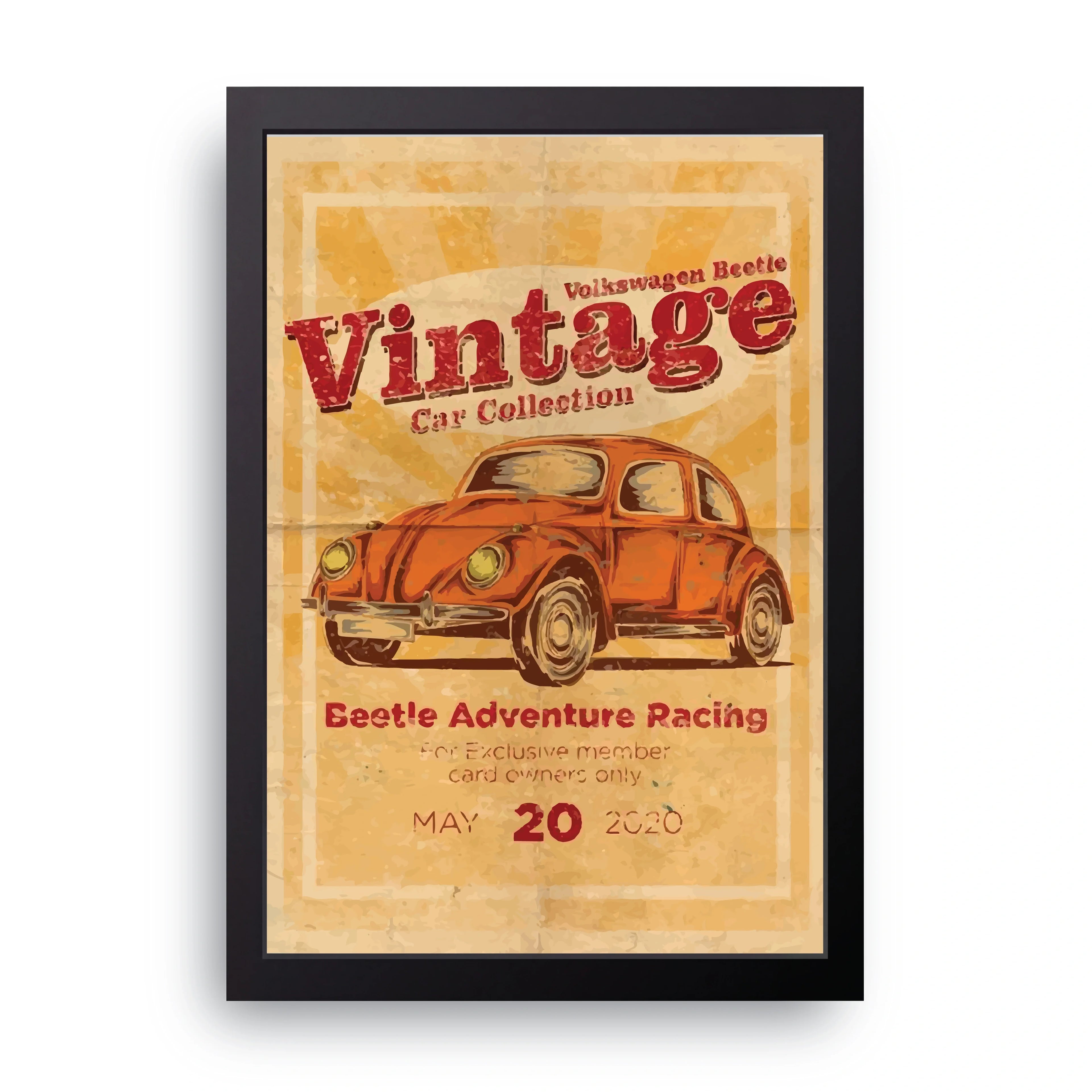 Vintage Beetle framed wall art print — HIBR