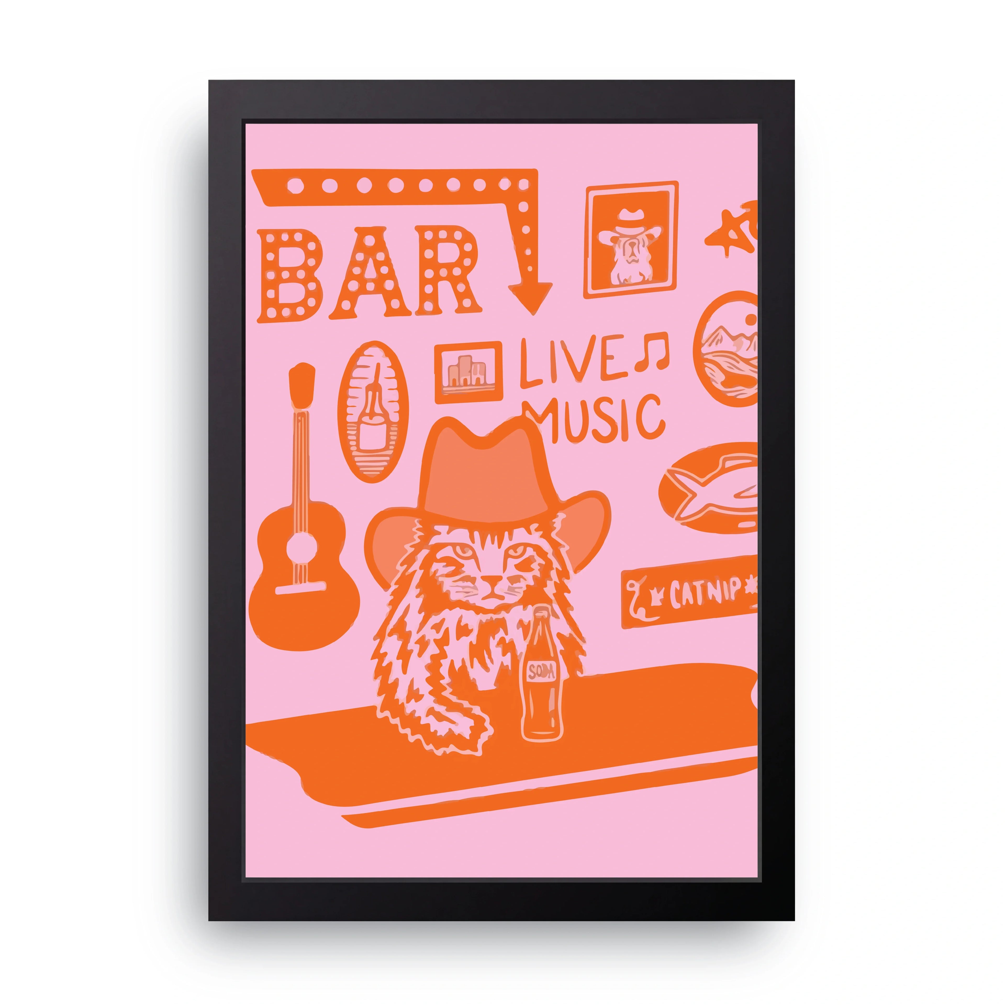 Live Music Bar framed wall art print — HIBR