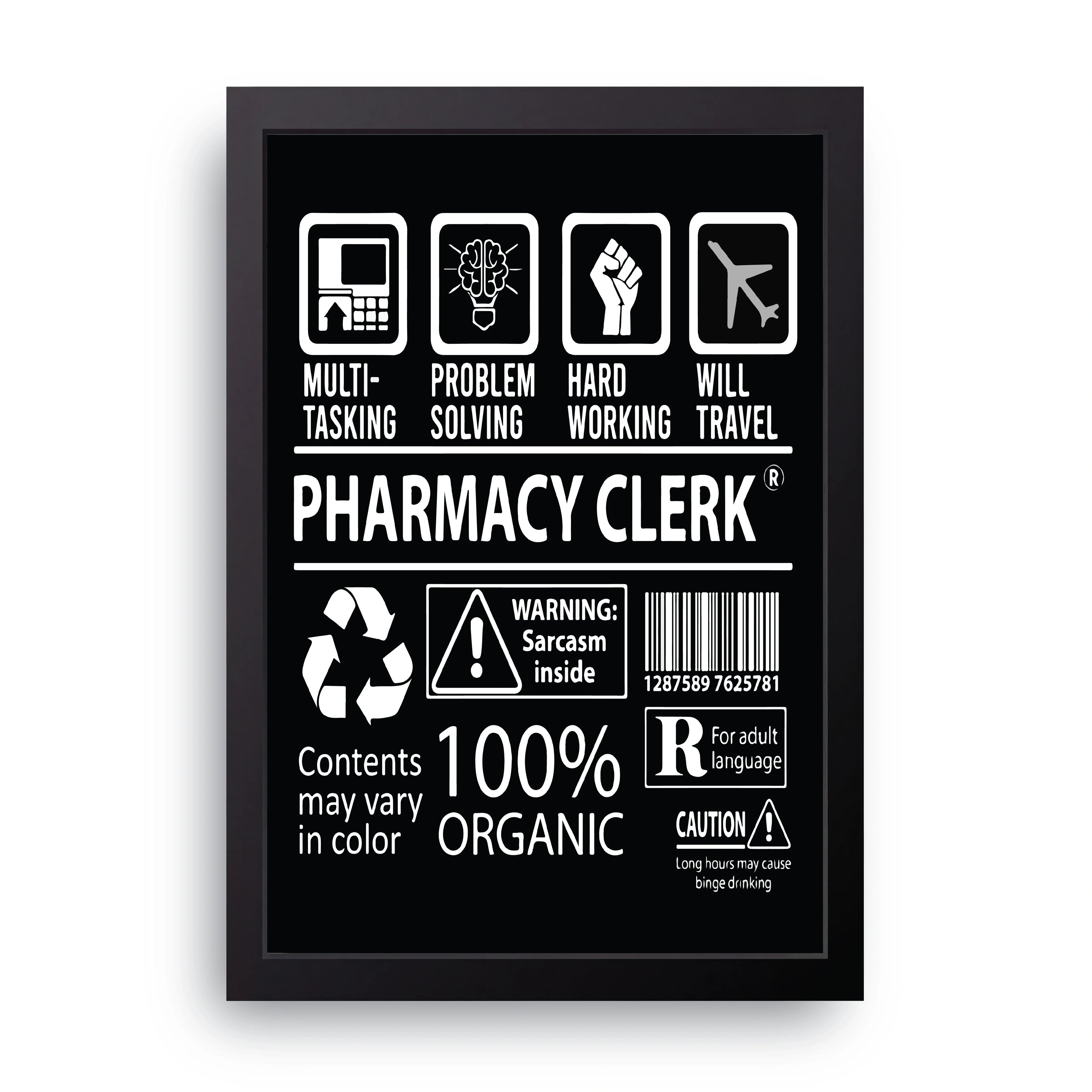 Pharmacy Clerk framed wall art print — HIBR