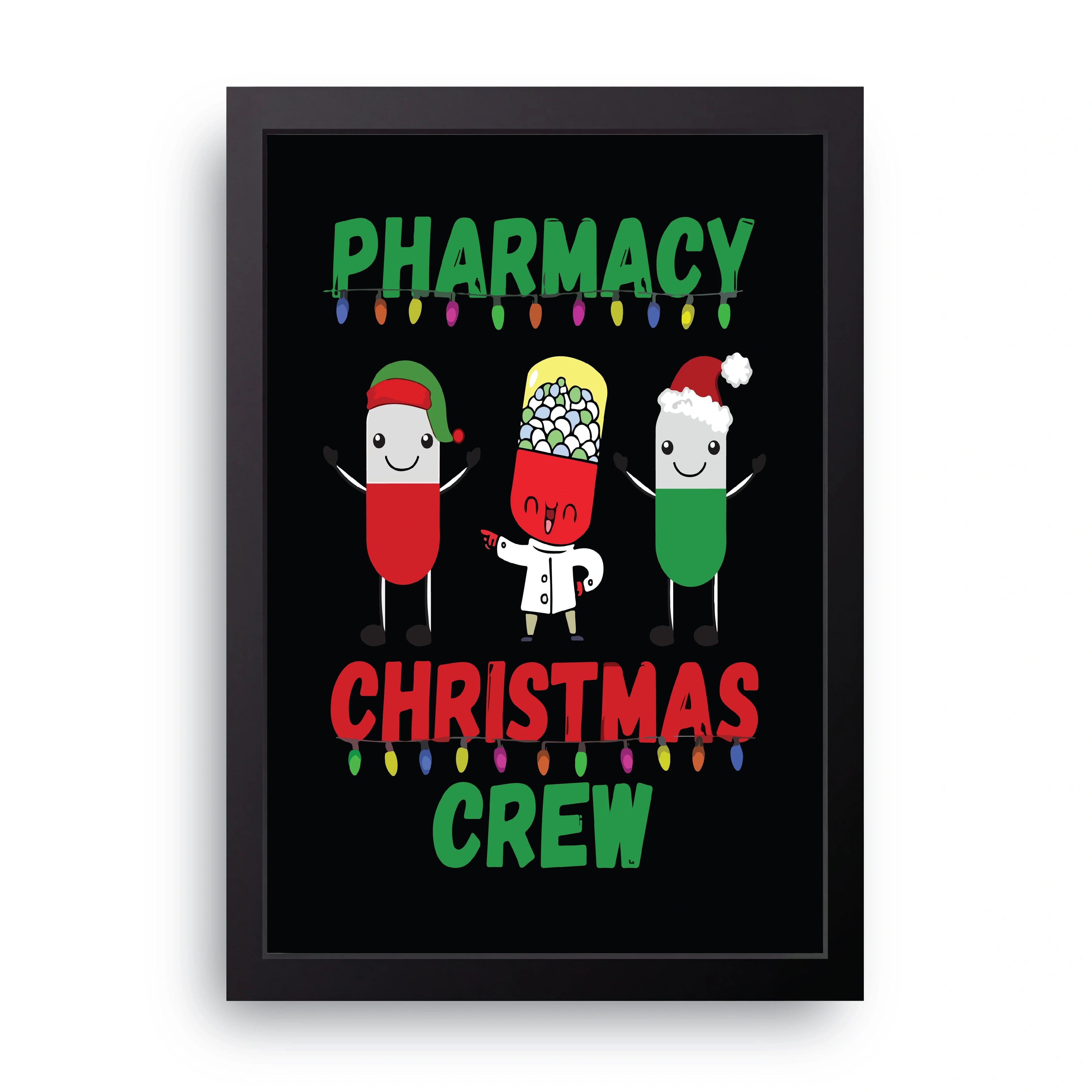 Pharmacy Christmas Crew framed wall art print — HIBR