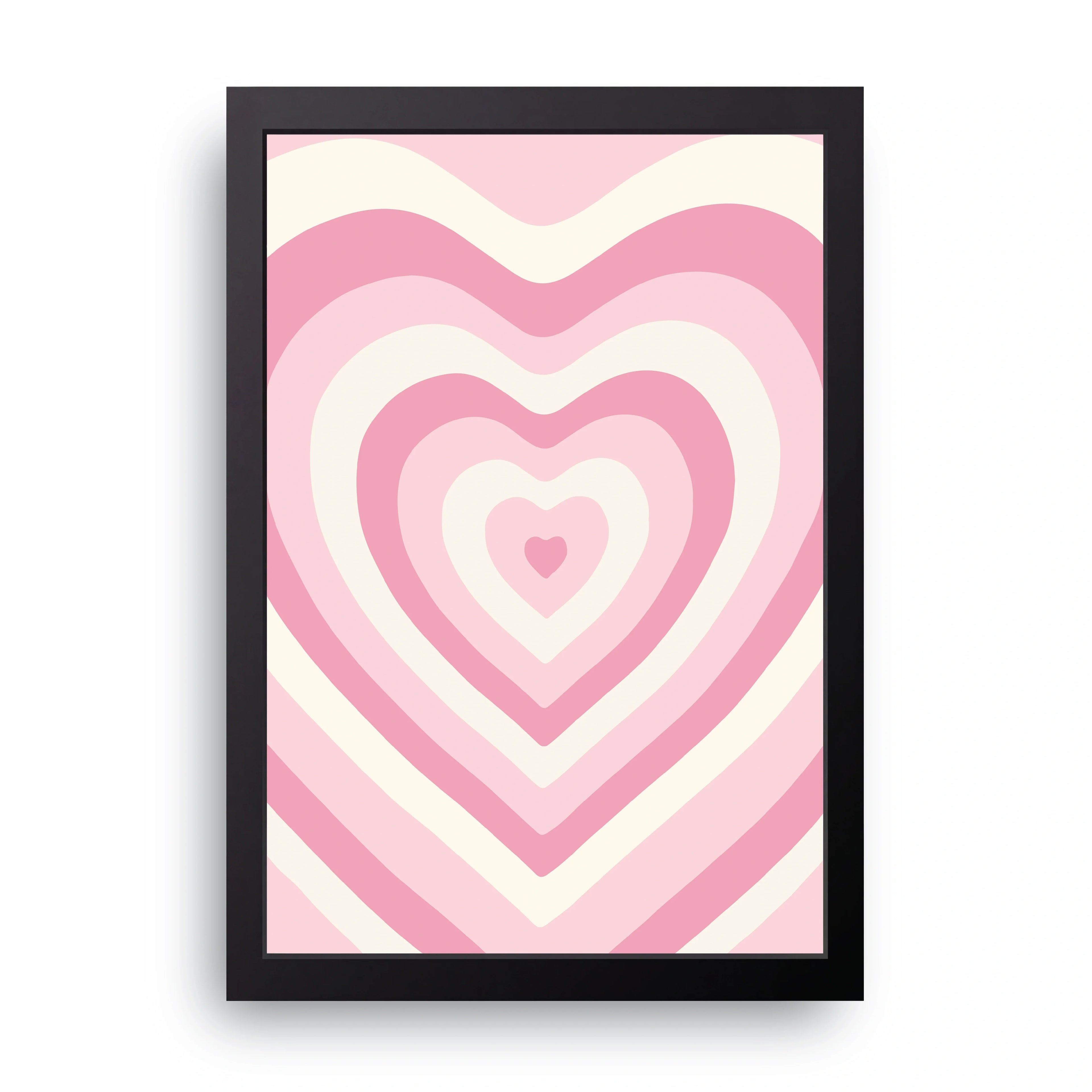 Pink Heart Waves framed wall art print — HIBR