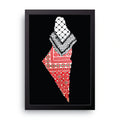 Palestine Map Embroidery framed wall art print — HIBR