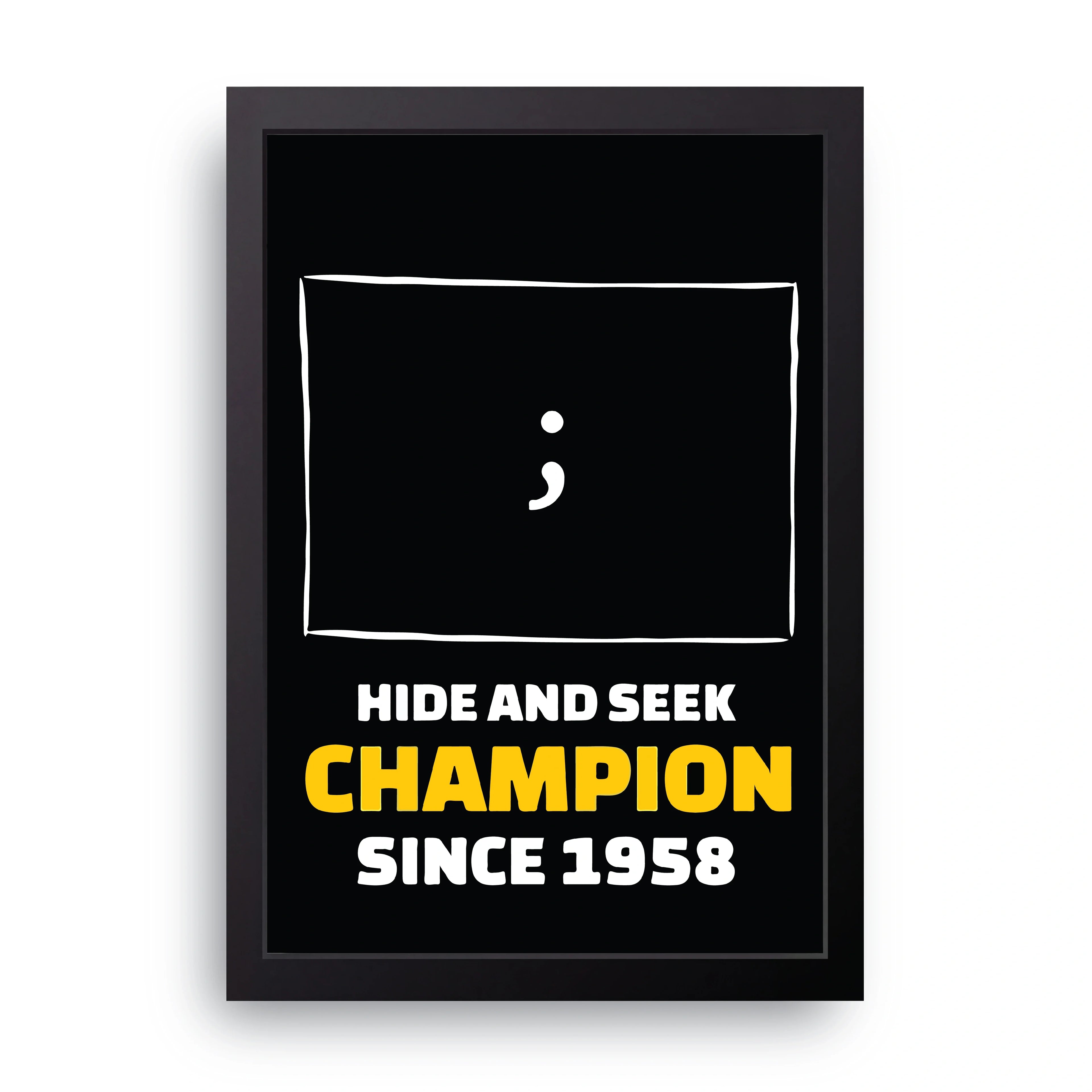 Hide And Seek Champion framed wall art print — HIBR