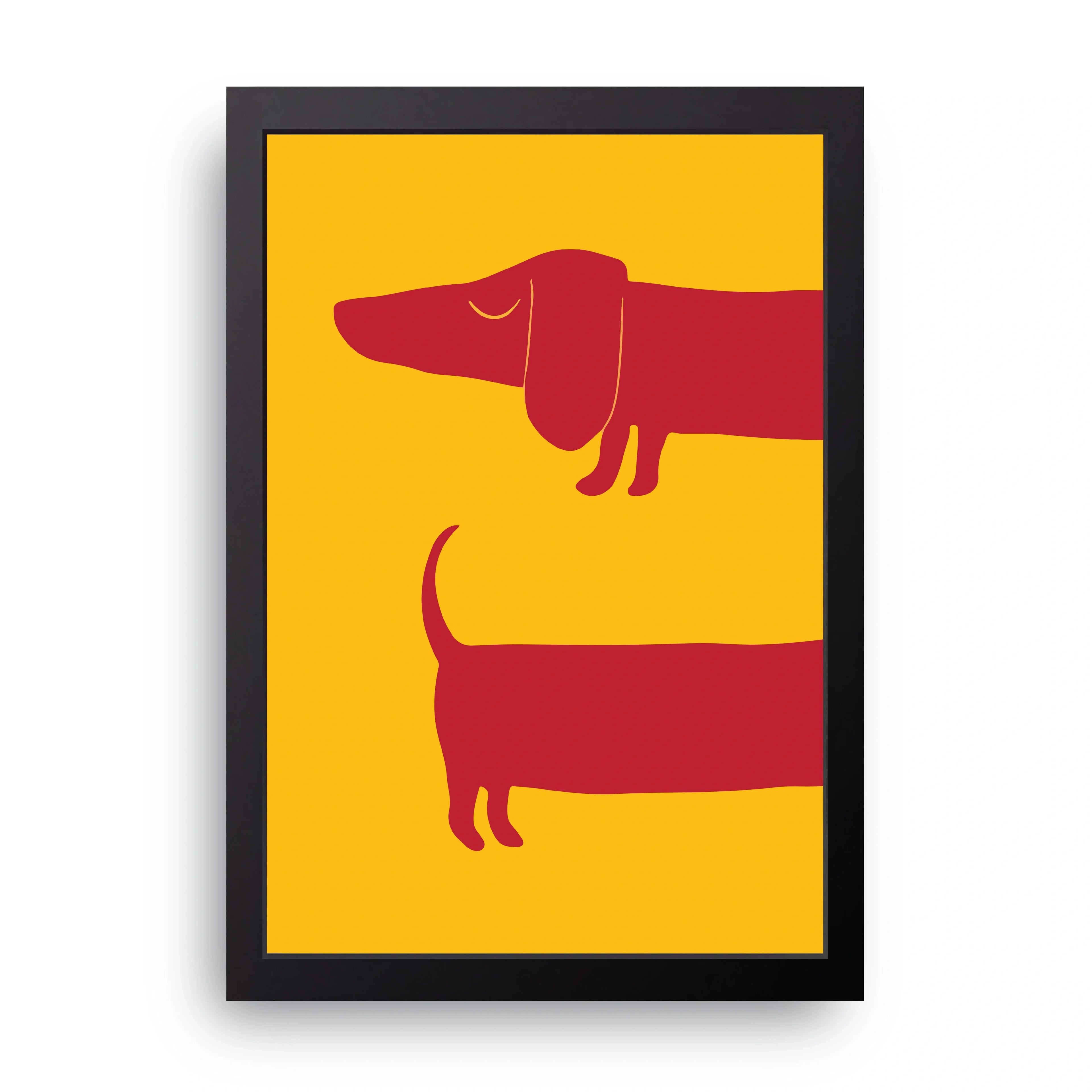 Dachshund Silhouette framed wall art print — HIBR