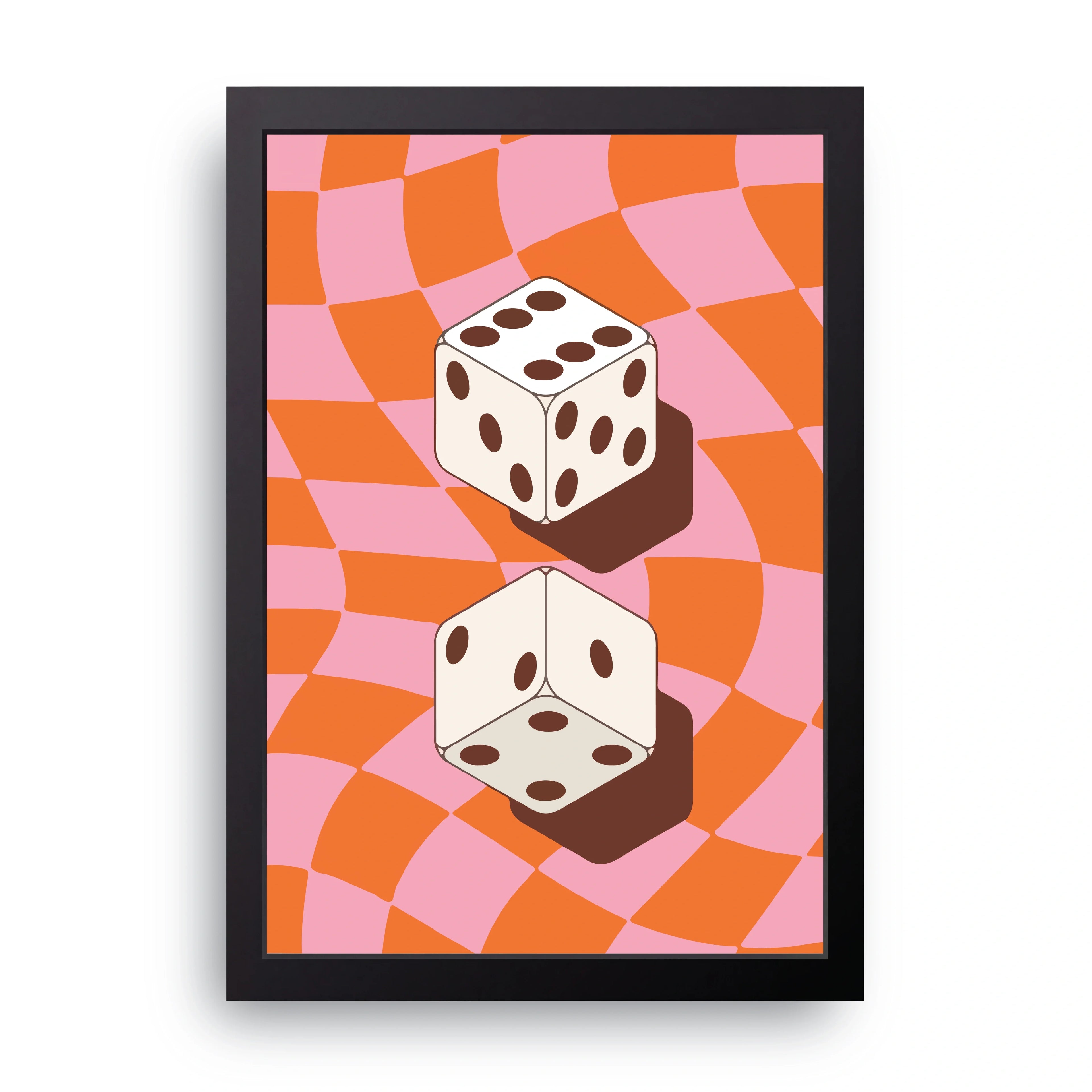 Lucky Dice Checker framed wall art print — HIBR