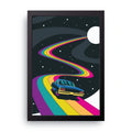 Rainbow Road Car framed wall art print — HIBR