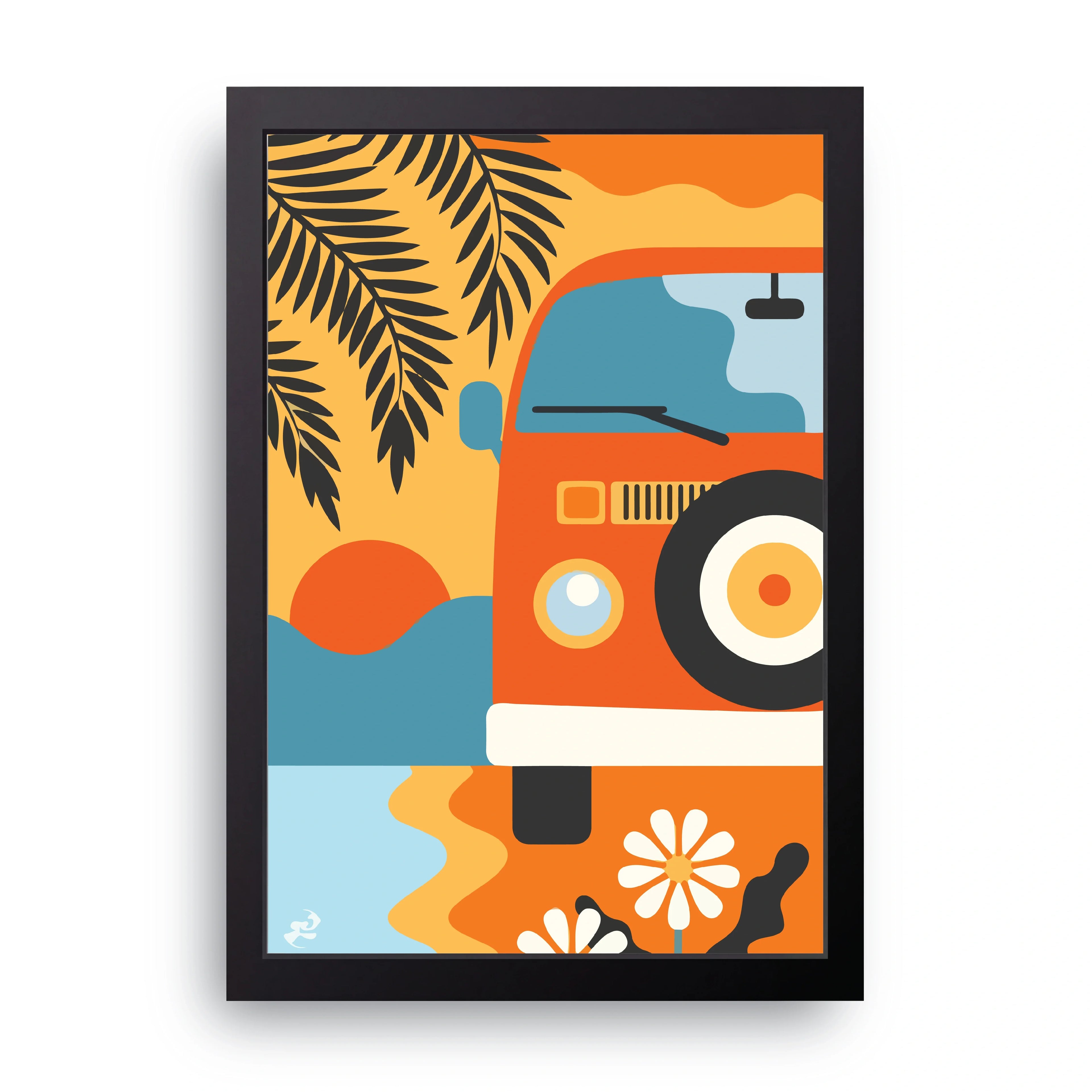Sunset Van framed wall art print — HIBR