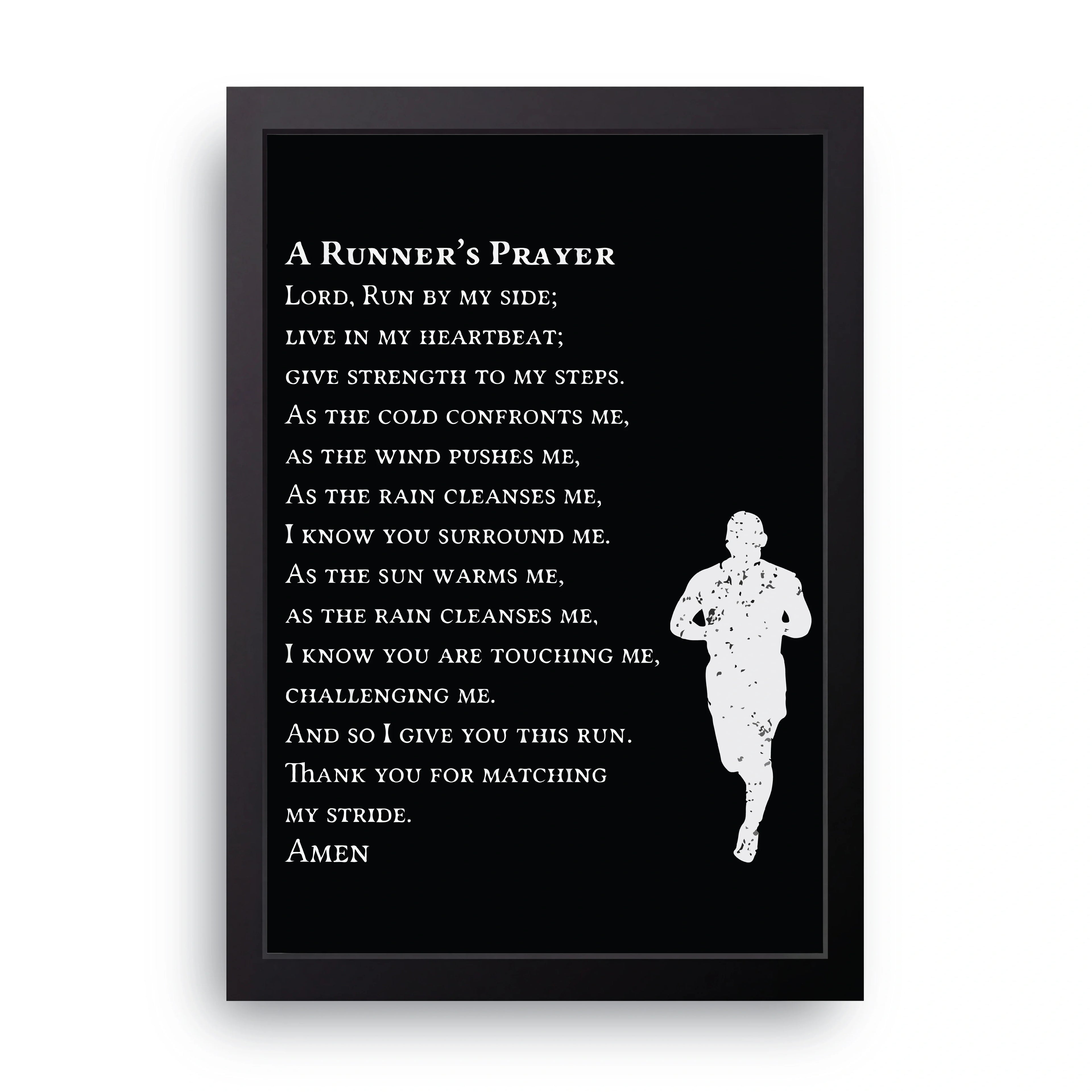 Runner's Prayer framed wall art print — HIBR
