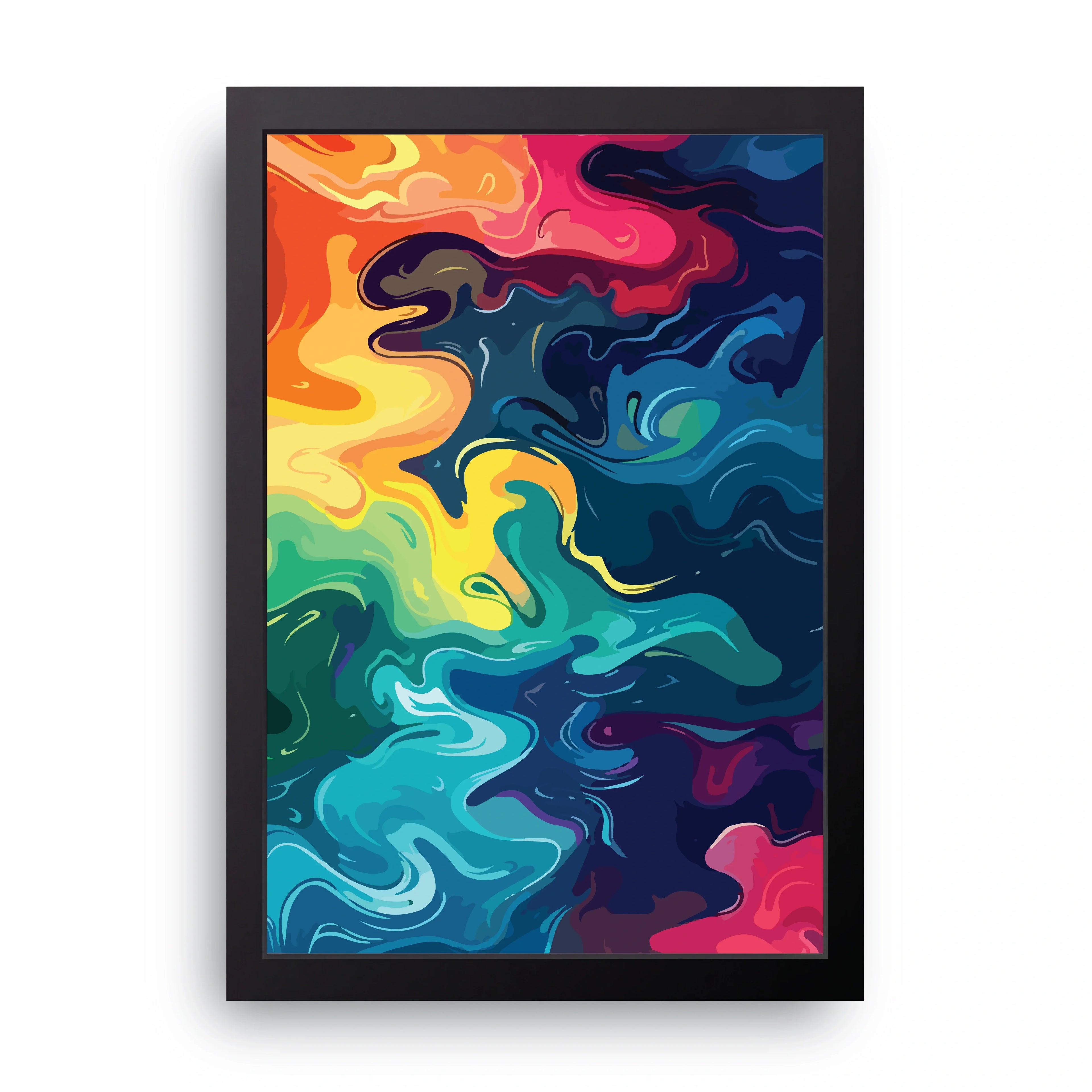 Rainbow Marble framed wall art print — HIBR