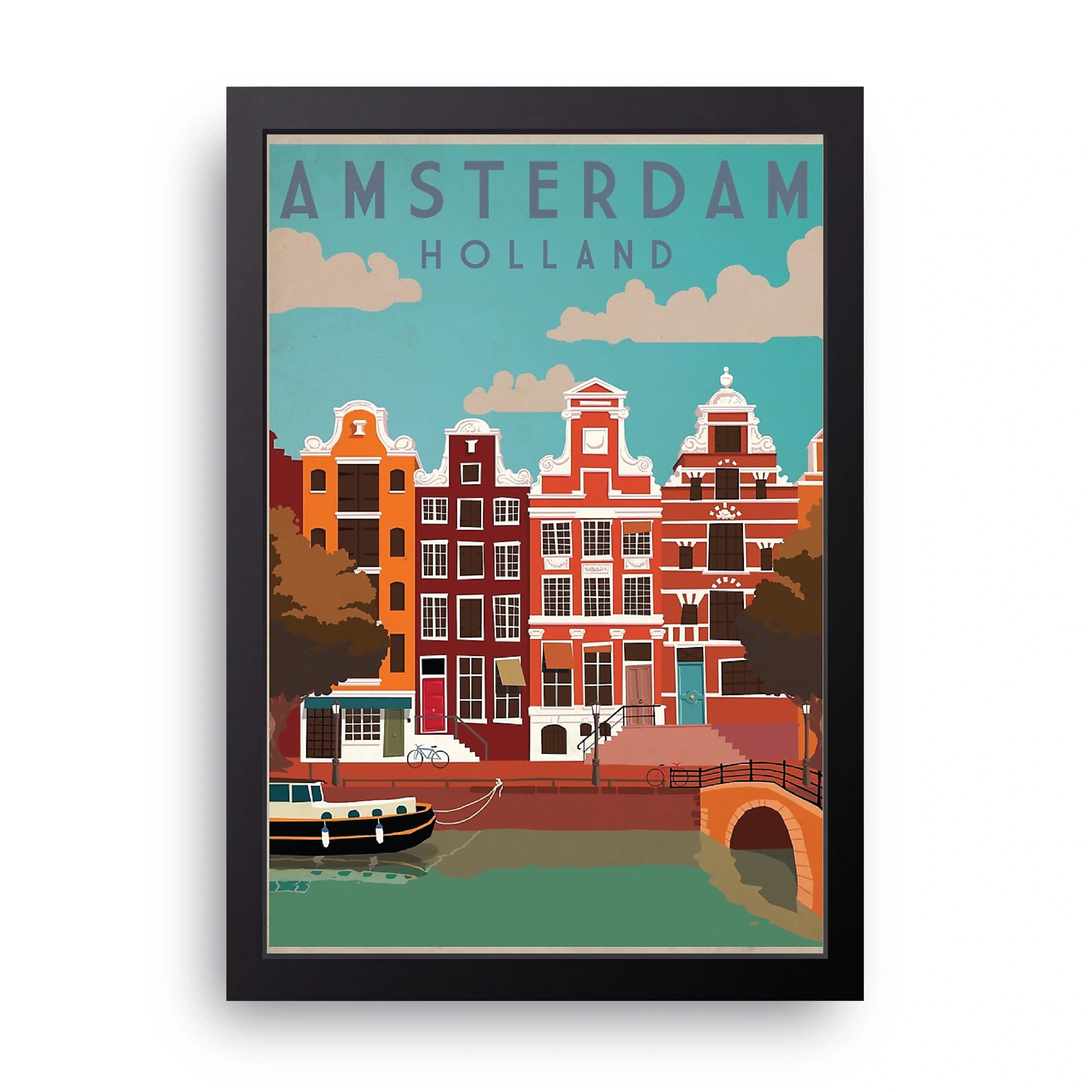 Amsterdam Houses framed wall art print — HIBR