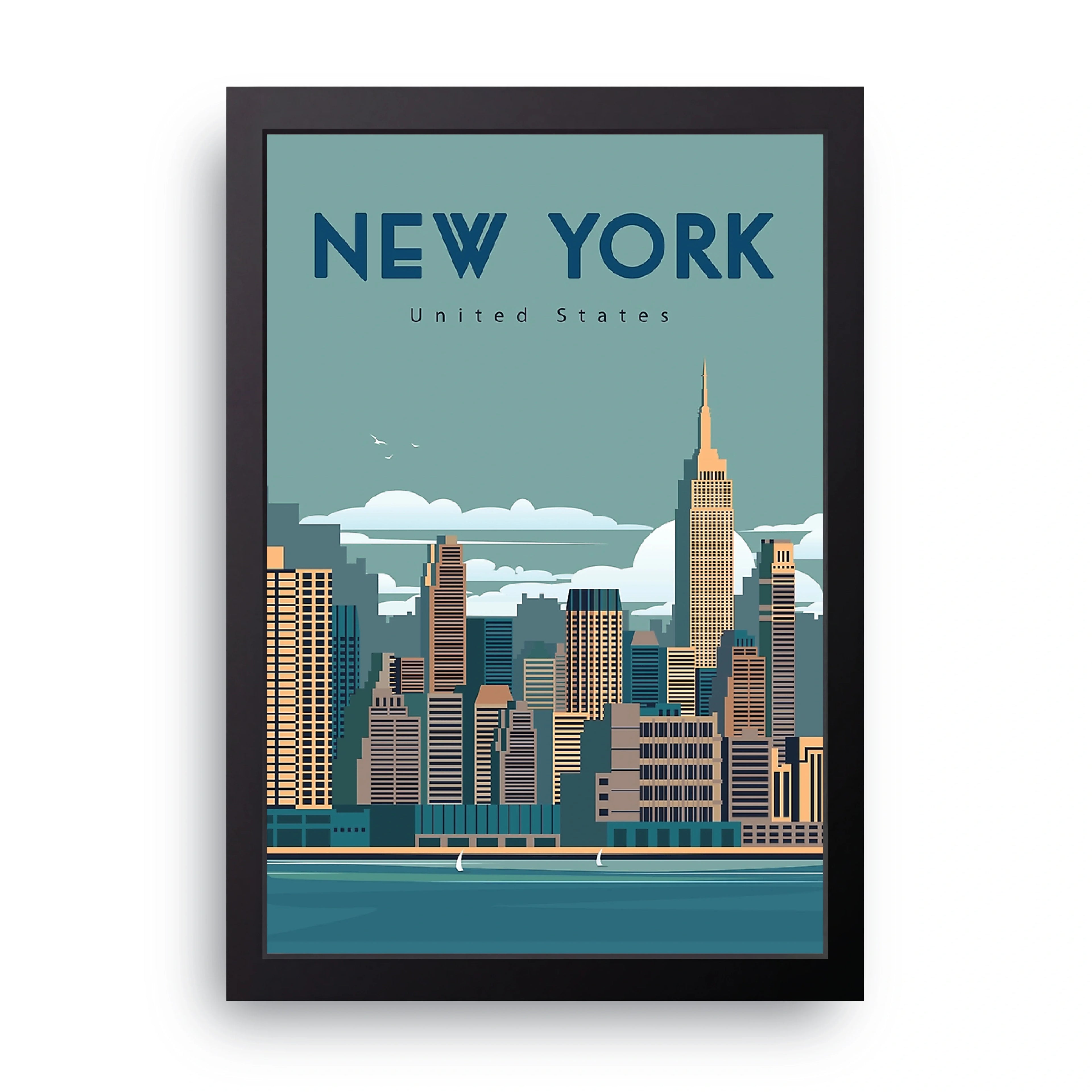 New York framed wall art print — HIBR