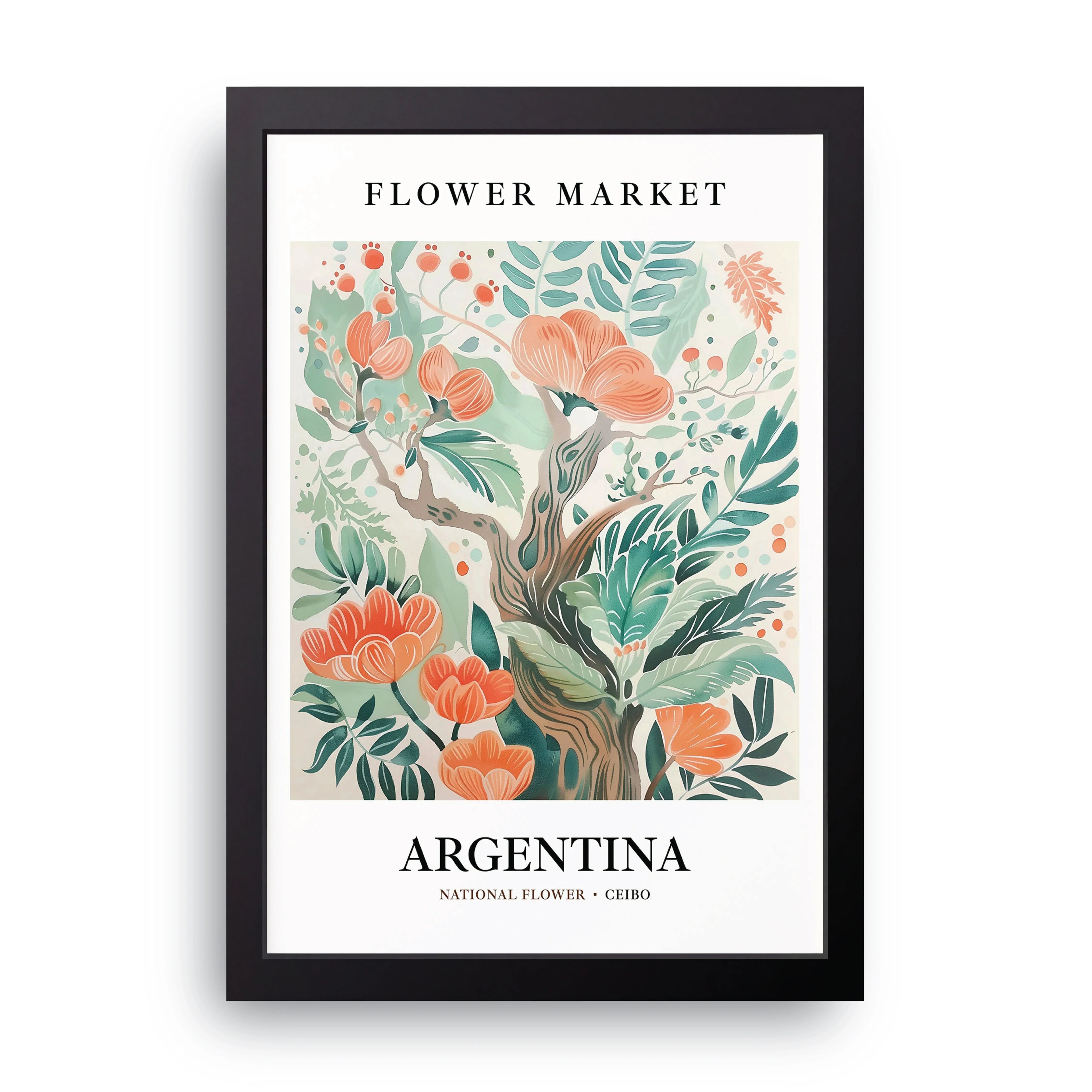 Argentina Flower Market framed wall art print — HIBR