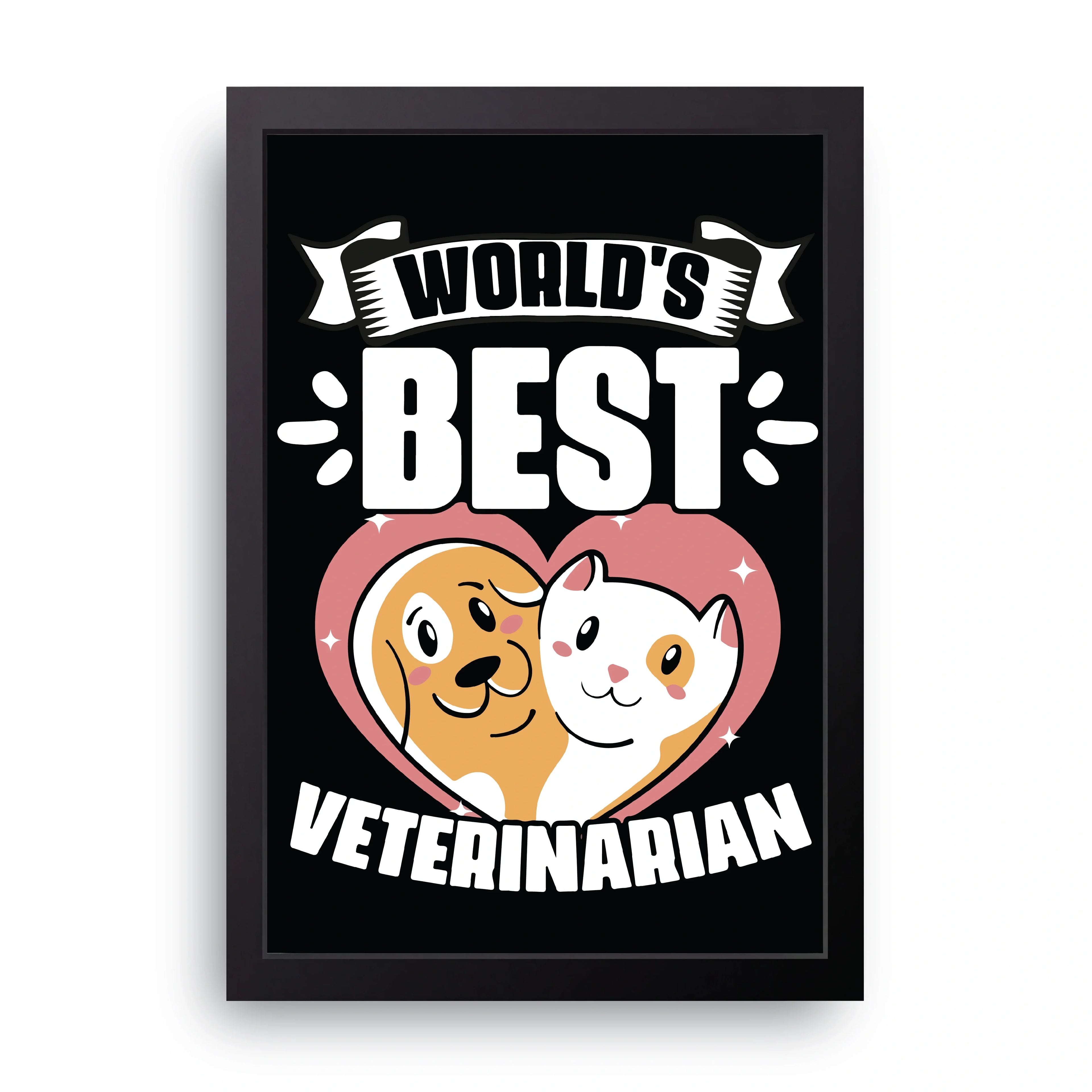 Best Veterinarian framed wall art print — HIBR