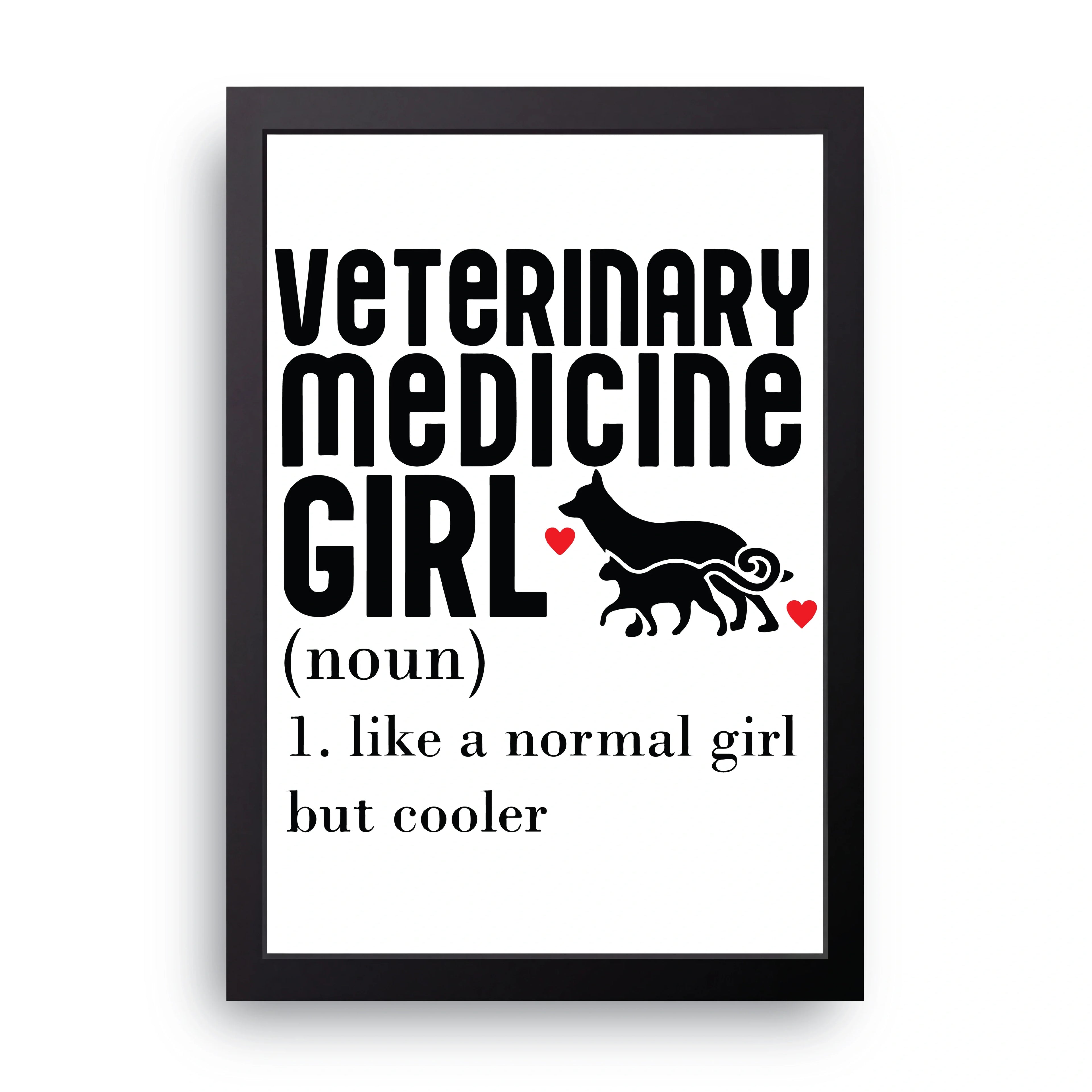 Vet Medicine Girl framed wall art print — HIBR