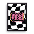 Checkered Vibes framed wall art print — HIBR