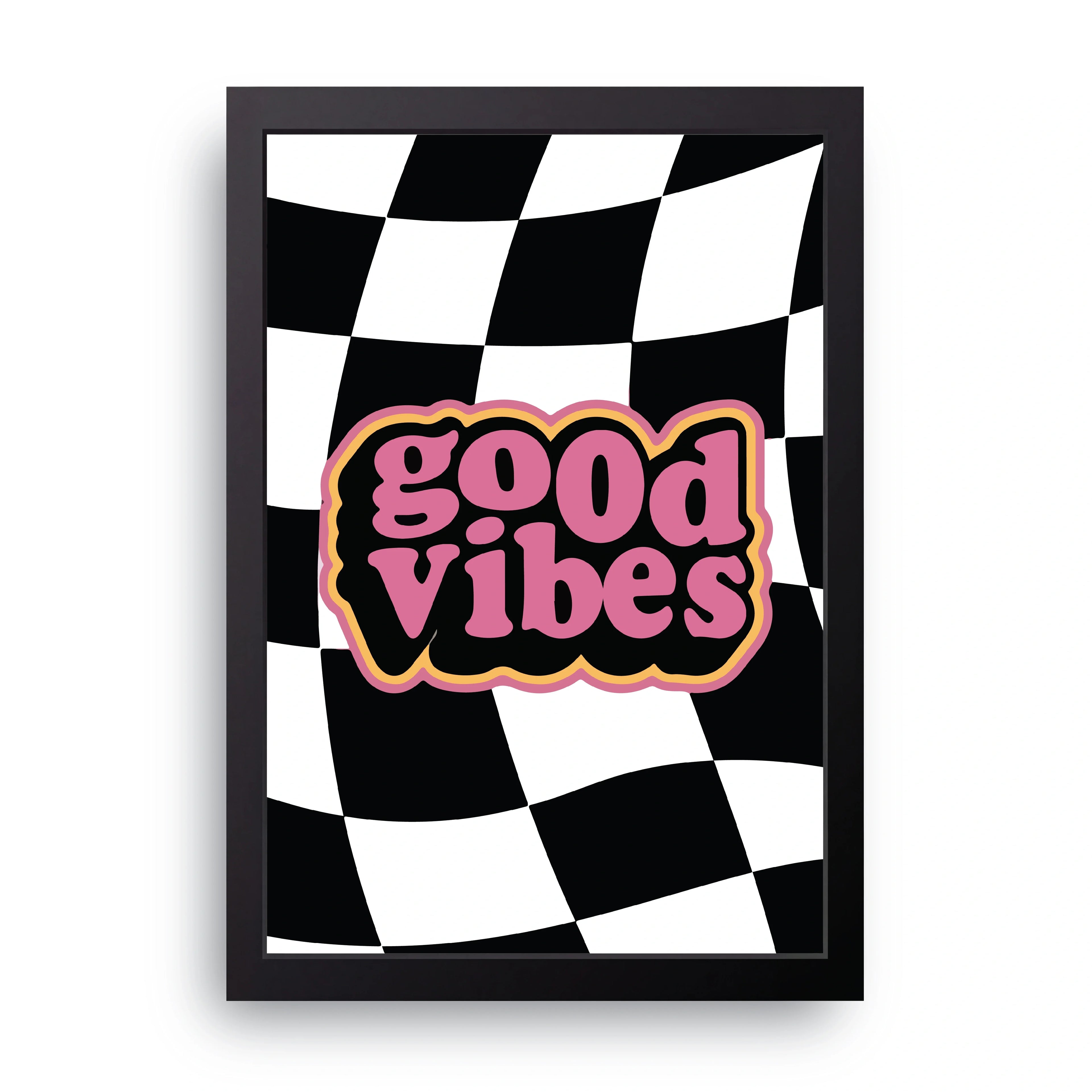 Checkered Vibes framed wall art print — HIBR