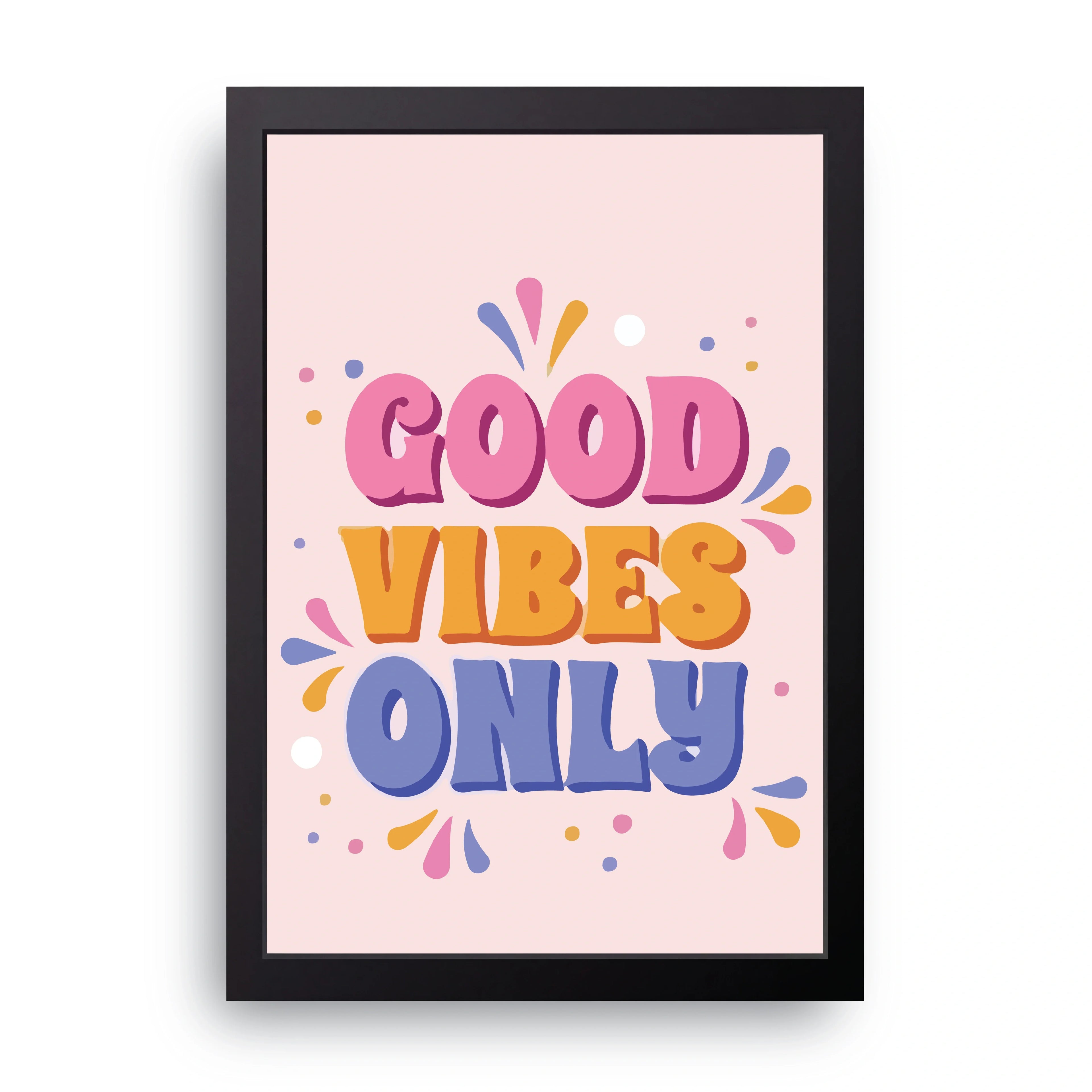 Good Vibes Only framed wall art print — HIBR
