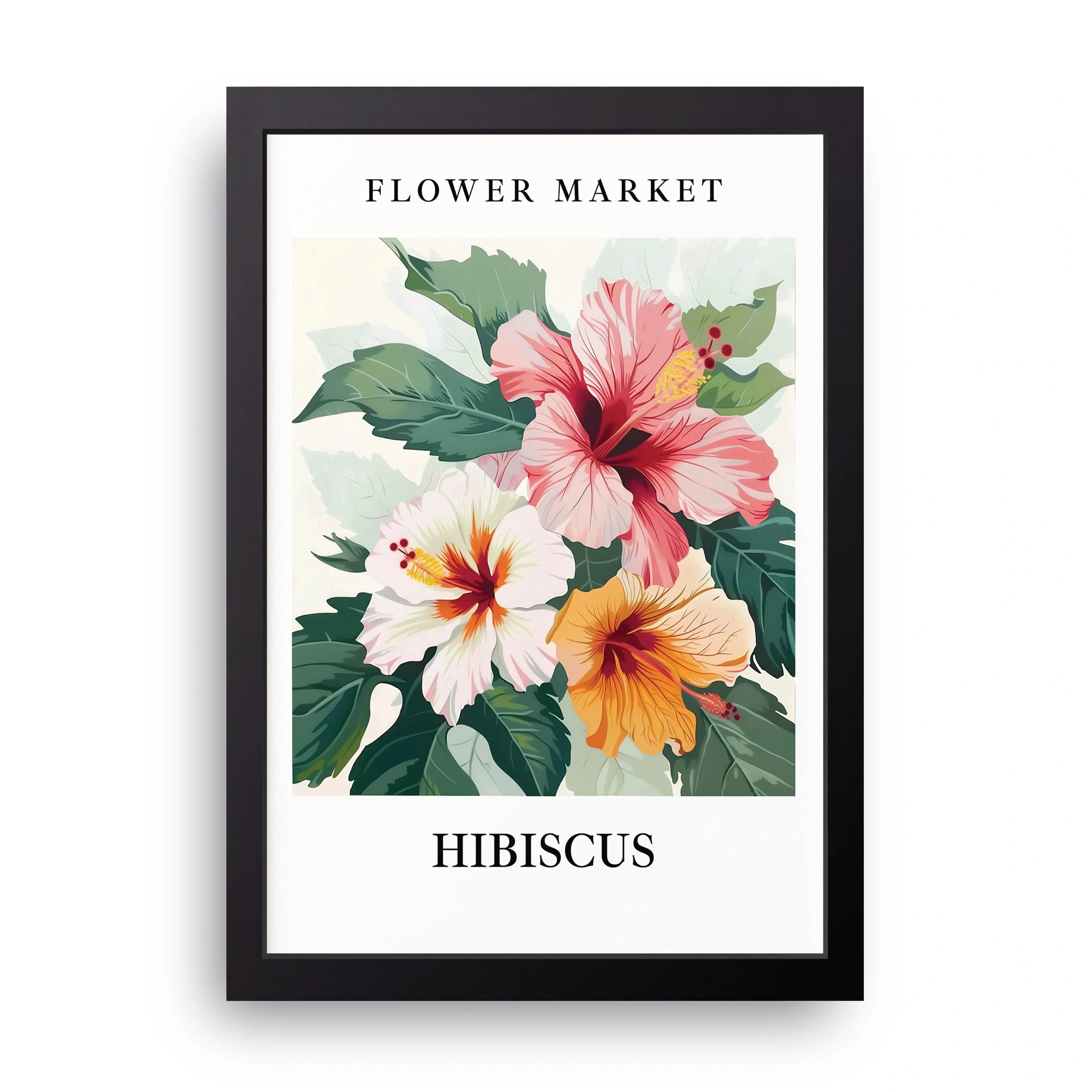 Hibiscus Flower Market framed wall art print — HIBR