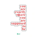 YOU ARE EXACTLY